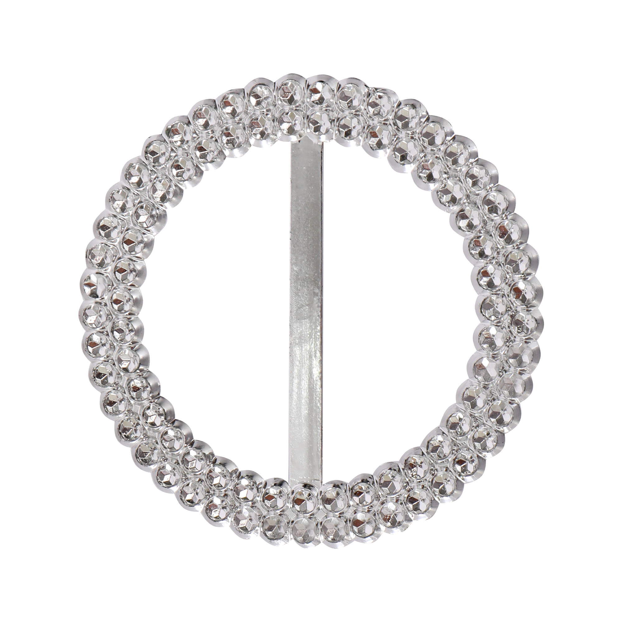 Plastic Round Chair Sash Buckle 20pc/bag - Silver