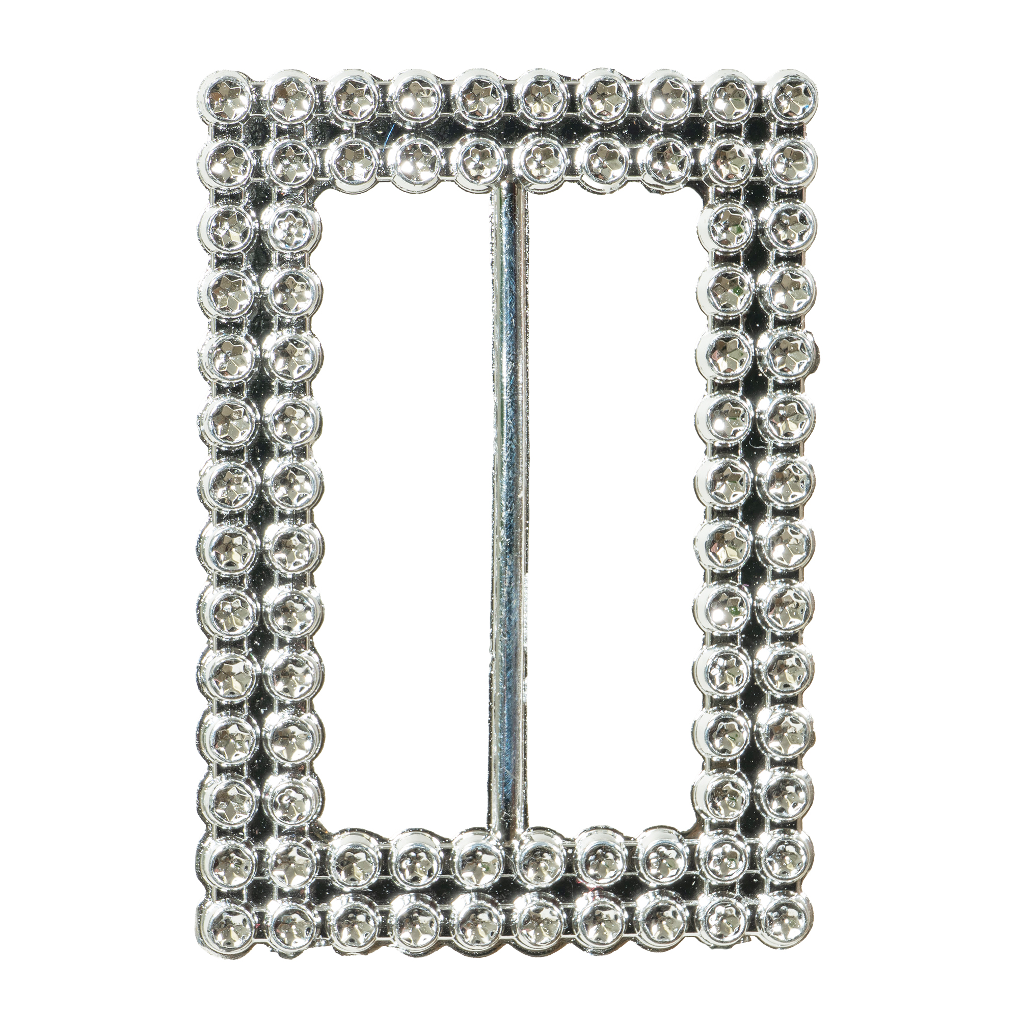 Plastic Rectangle Chair Sash Buckle 20pc/bag - Silver