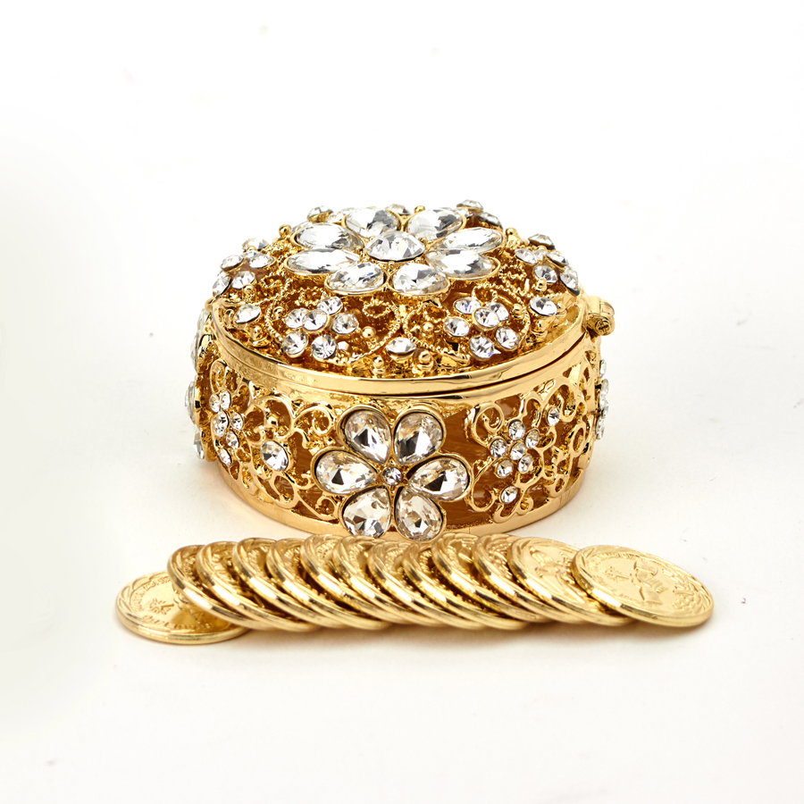 Arras Set For Weddings- Rhinestone Round Box
