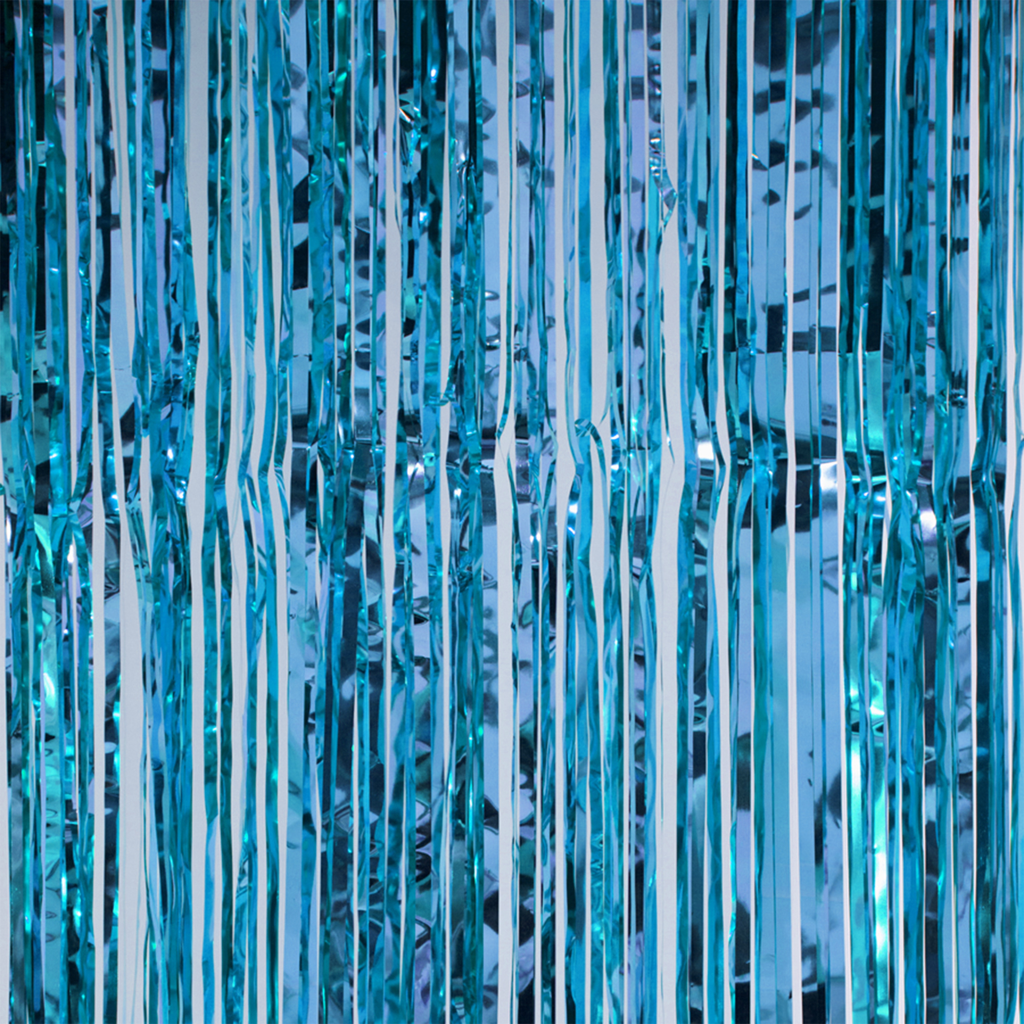 Metallic Foil Fringe Curtain 96" - Blue