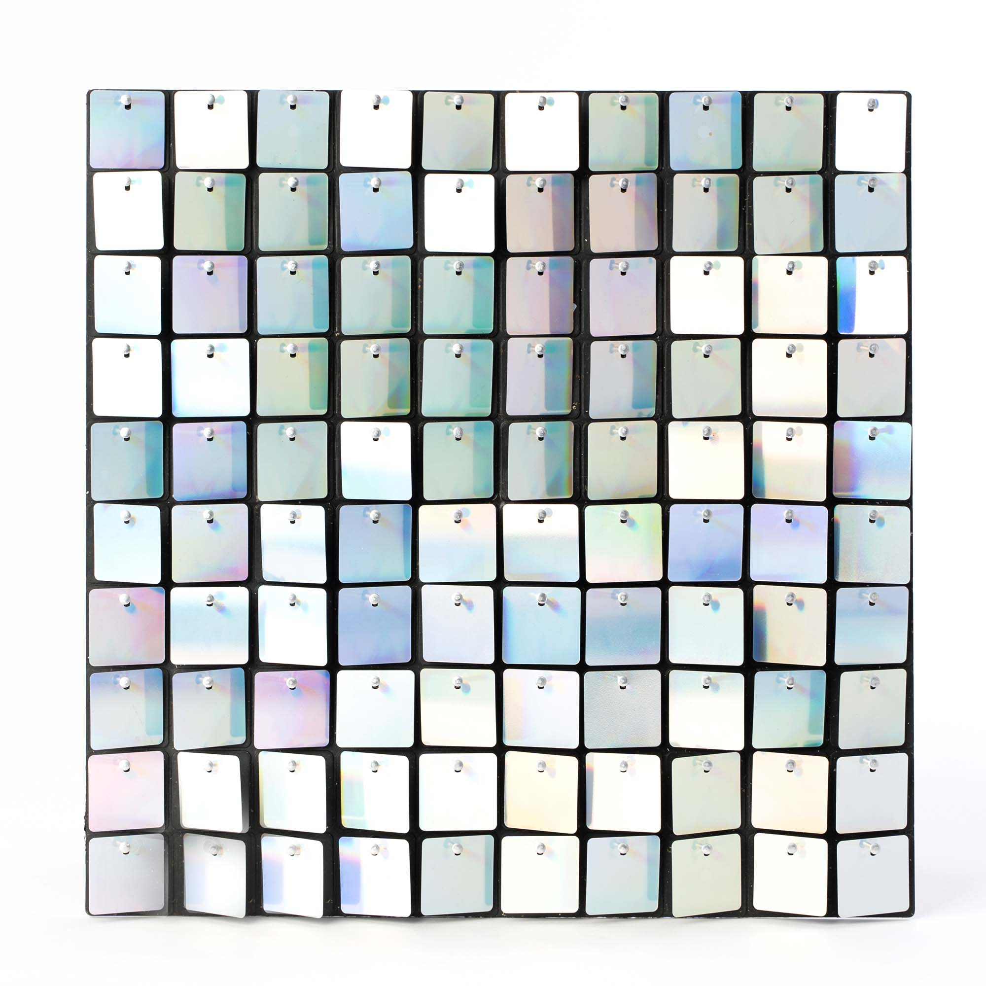 Square Spangle Wall Décor - White Iridescent