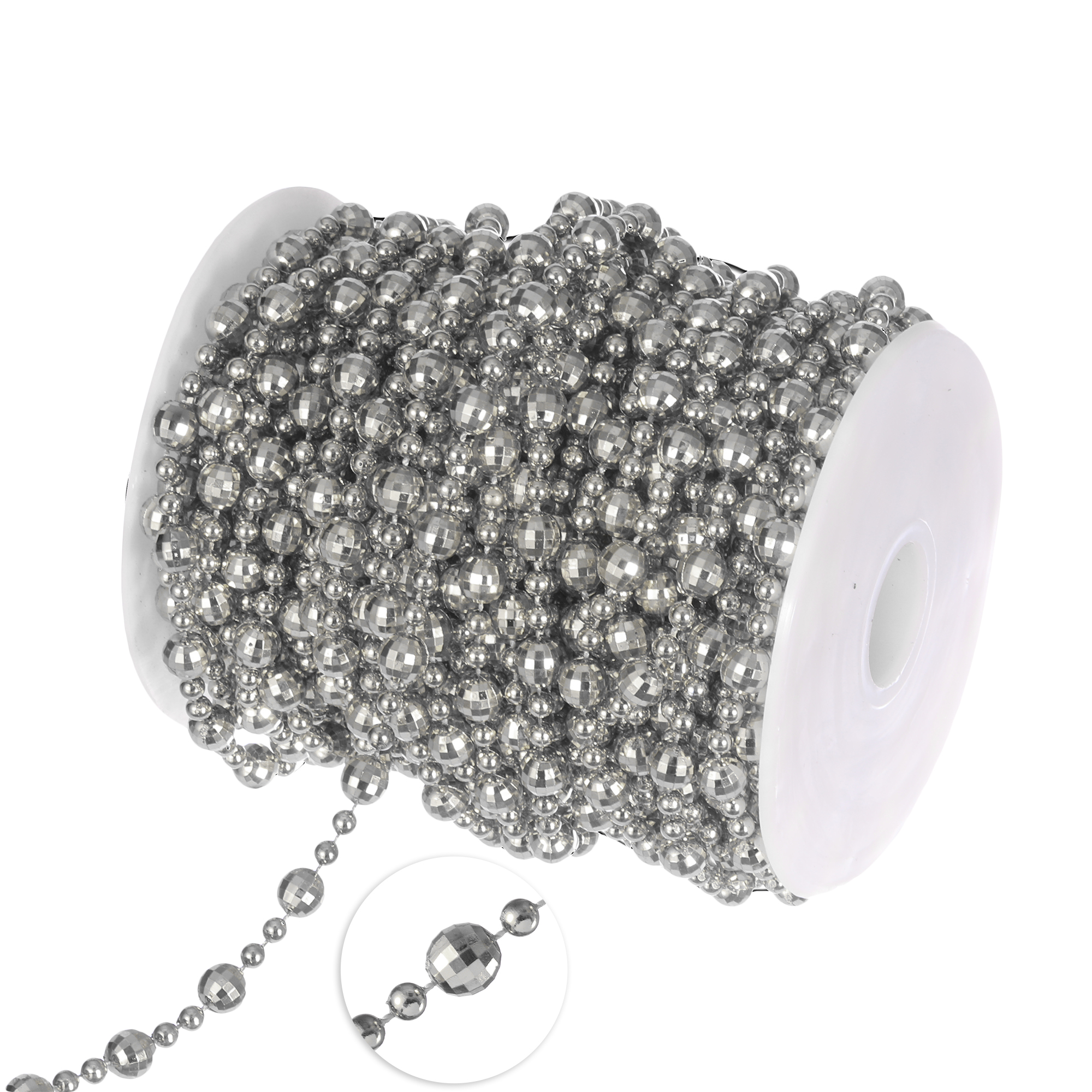 4mm and 8mm Octagon Ball Rolls 22yds - Silver