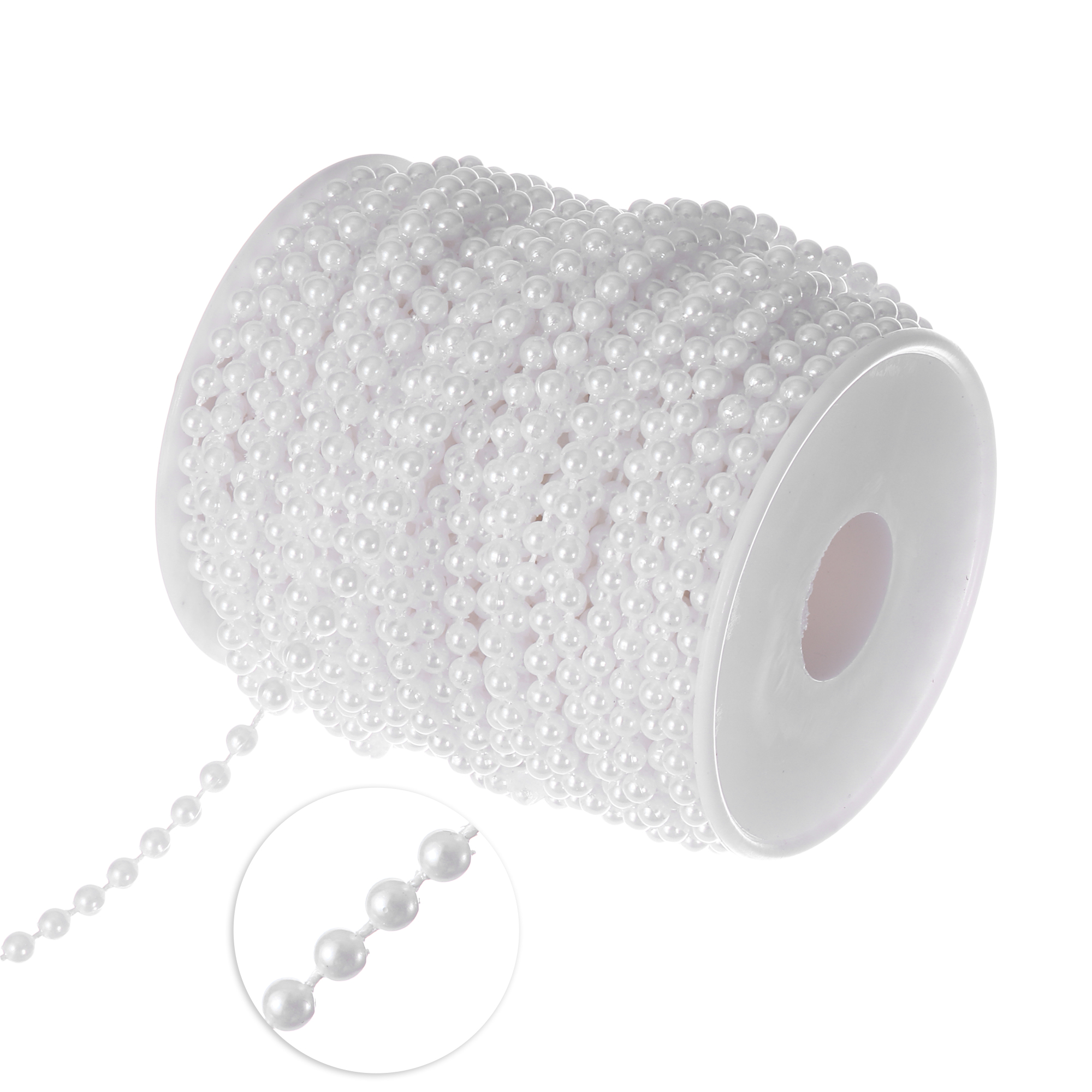 4mm Pearl Rolls 22yds - White