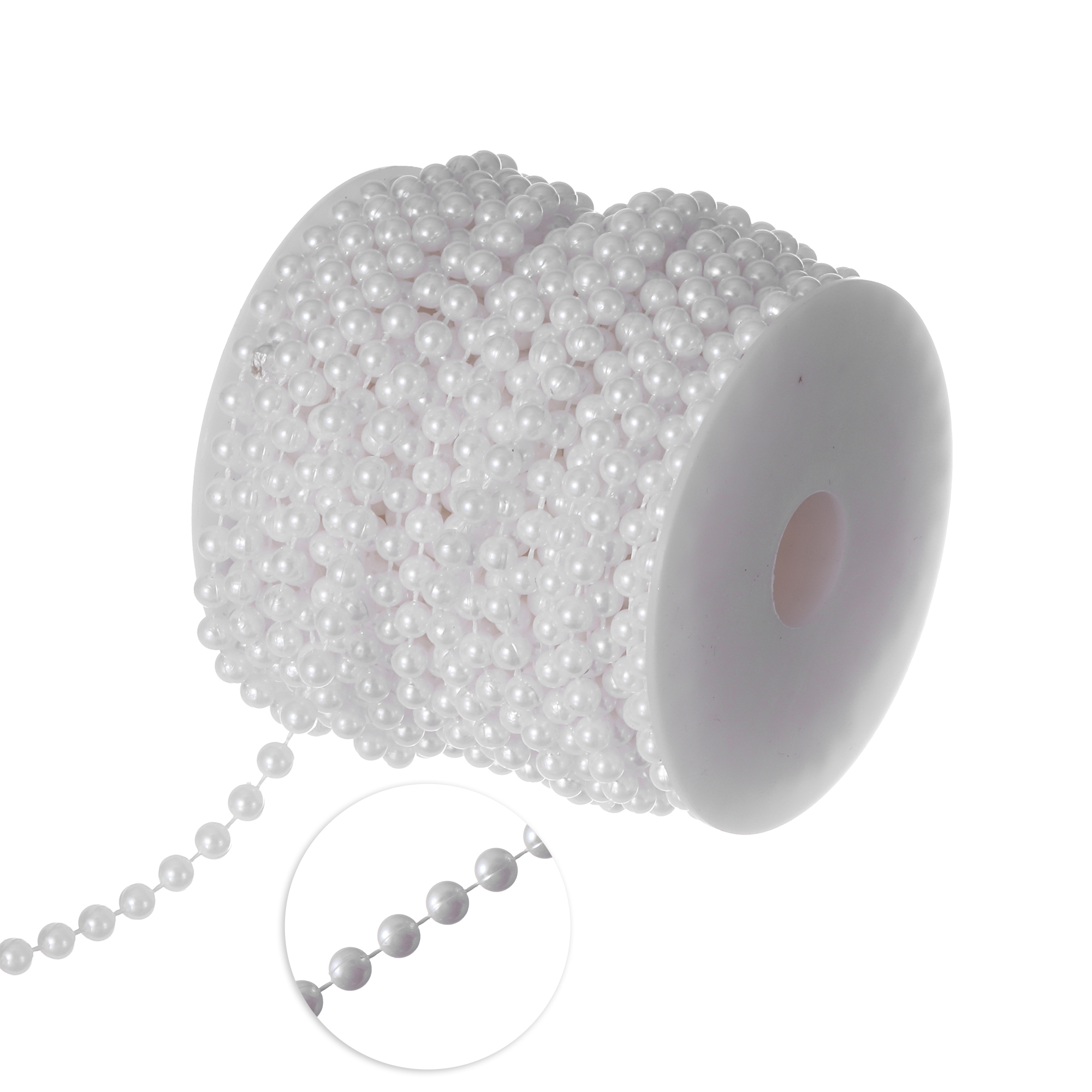 6mm Pearl Rolls 22yds - White