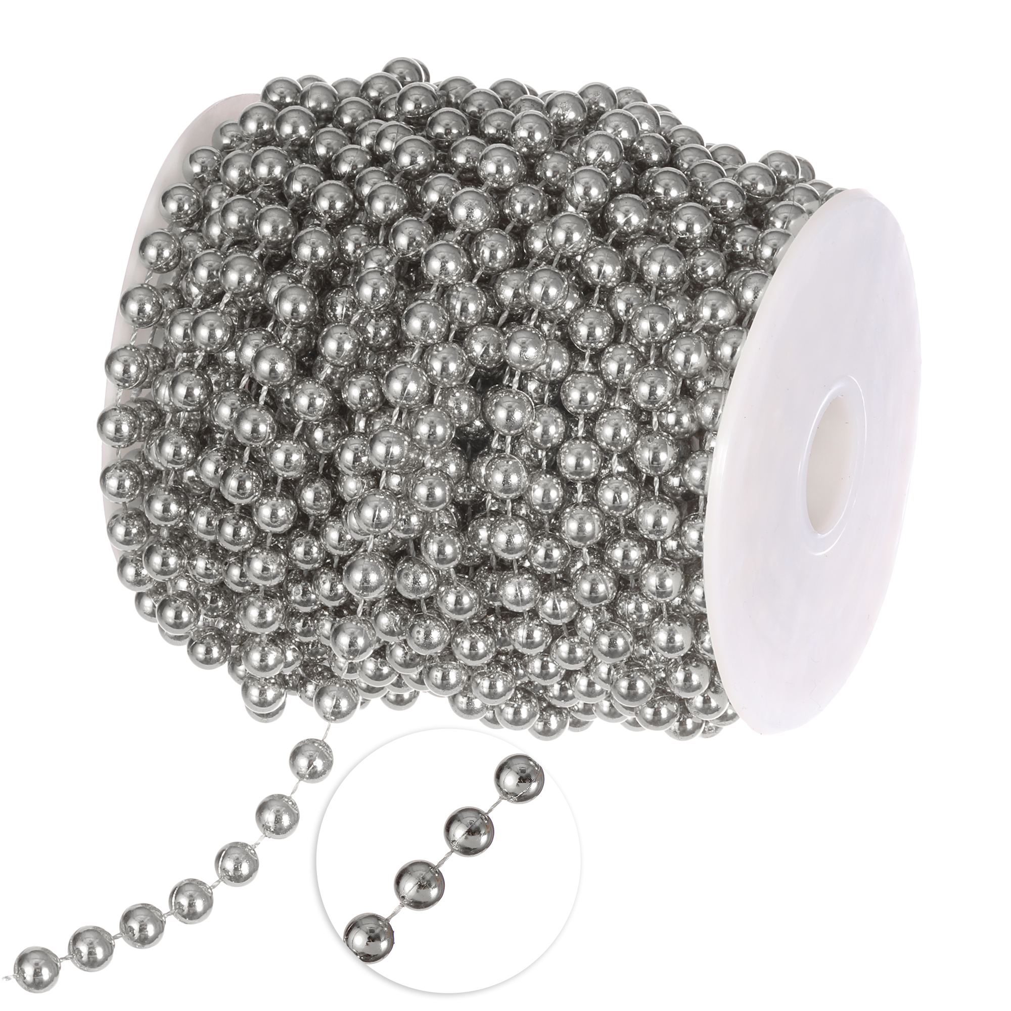 8mm Pearl Rolls 22yds - Silver
