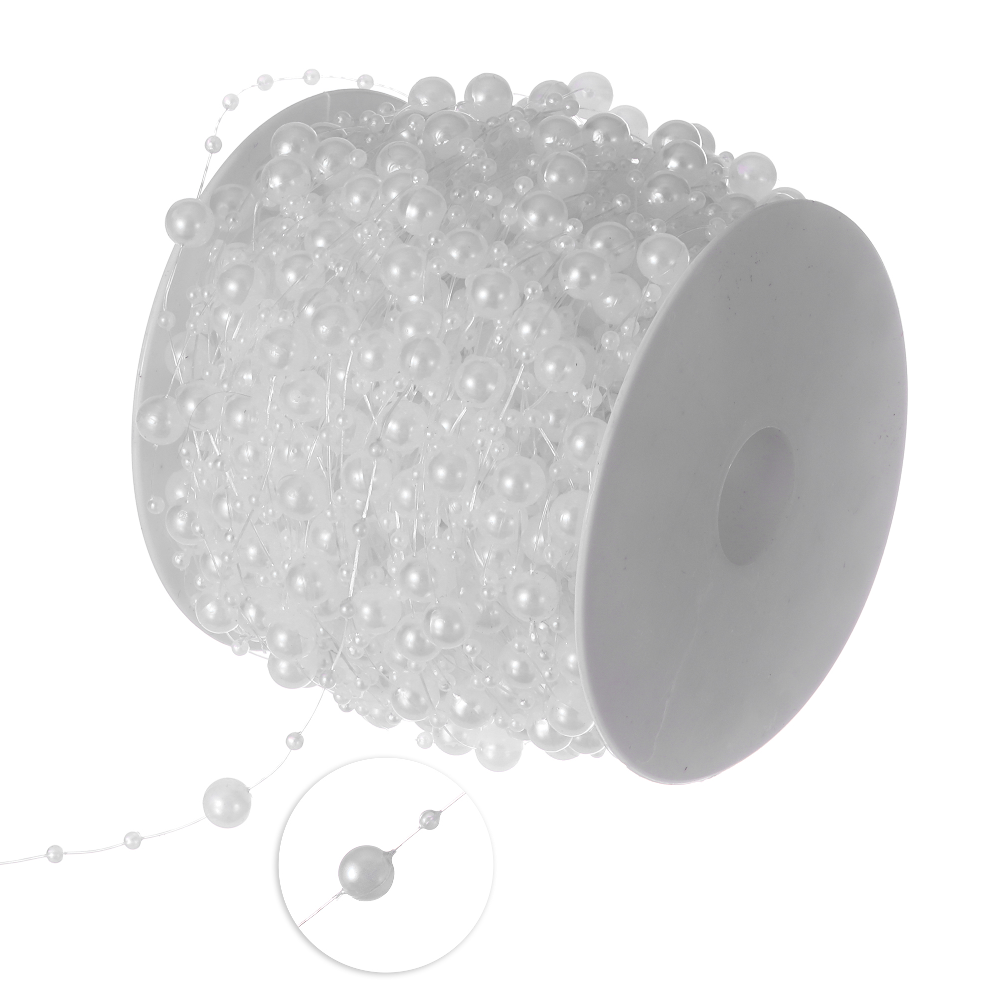 3mm and 8mm Pearl Rolls 66yds - White