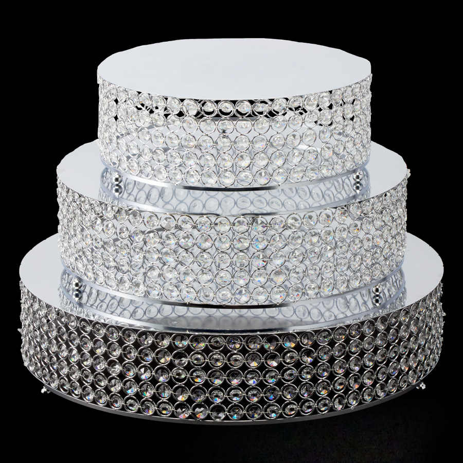 Crystal Round Cake Stand 3 Piece Set