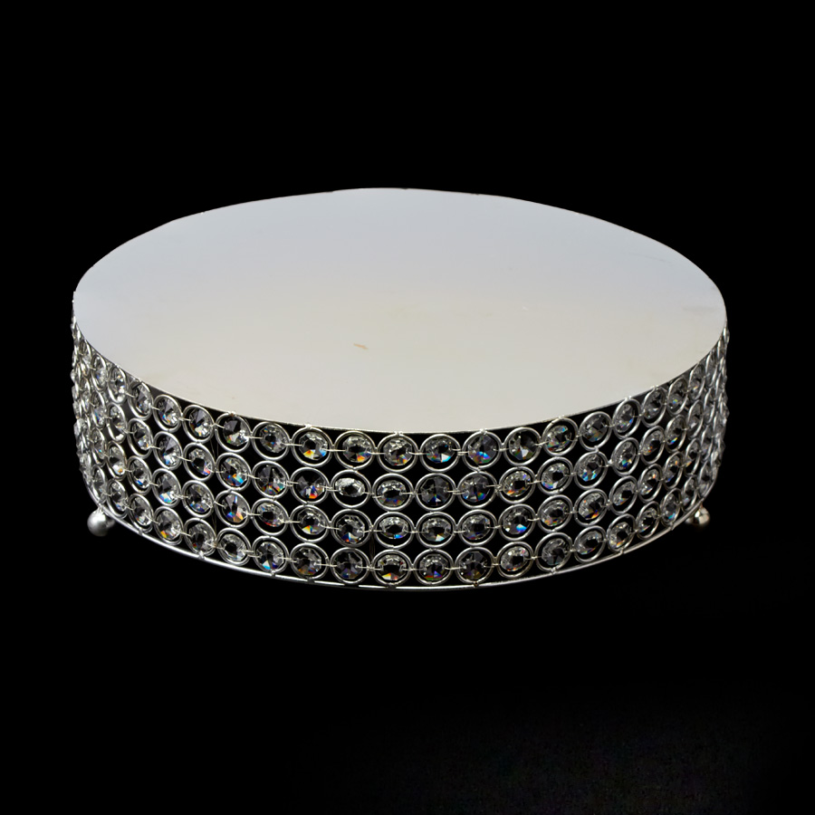 Crystal Round Cake Stand 13¾" - Silver