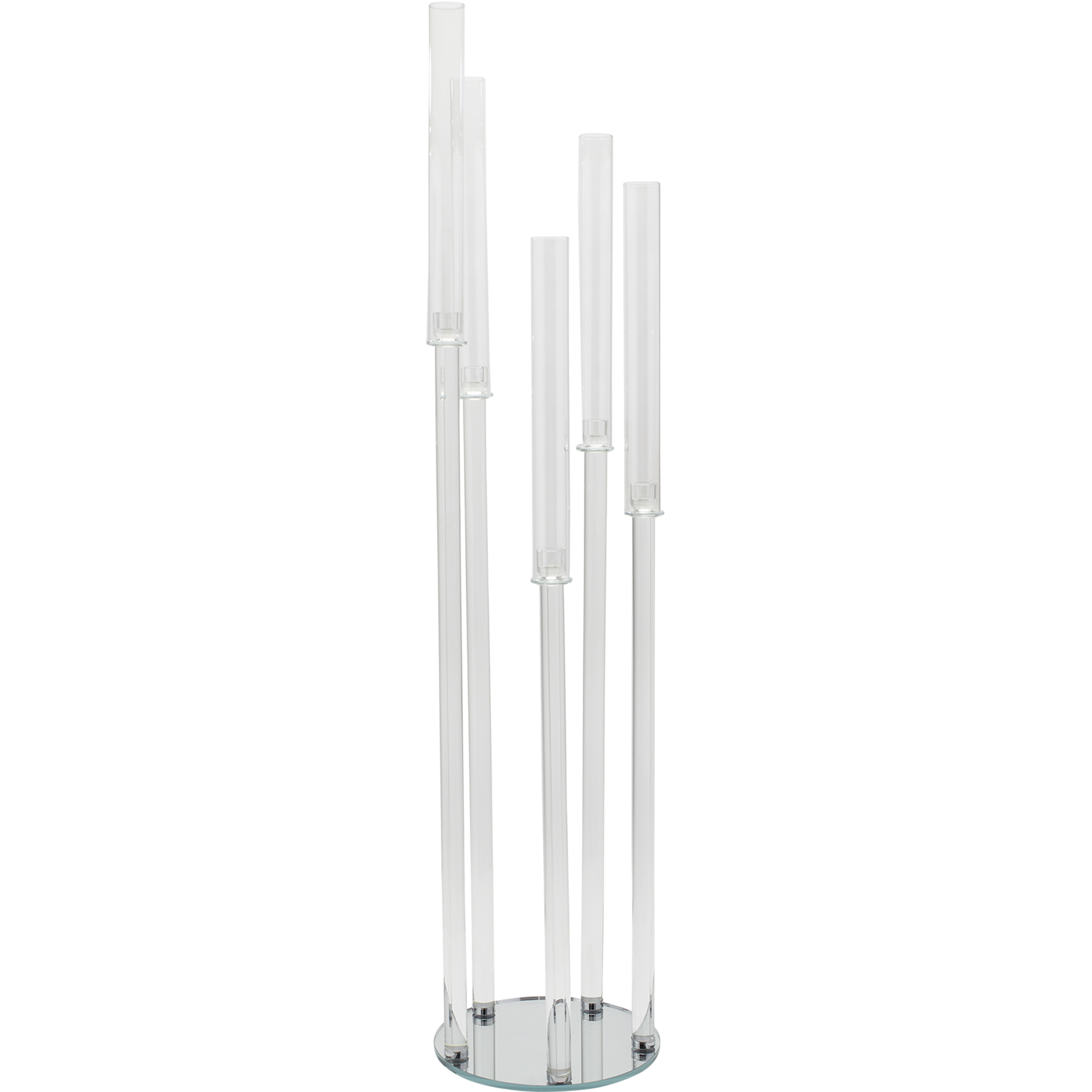 Crystal Round Five Arm Clear Candelabra