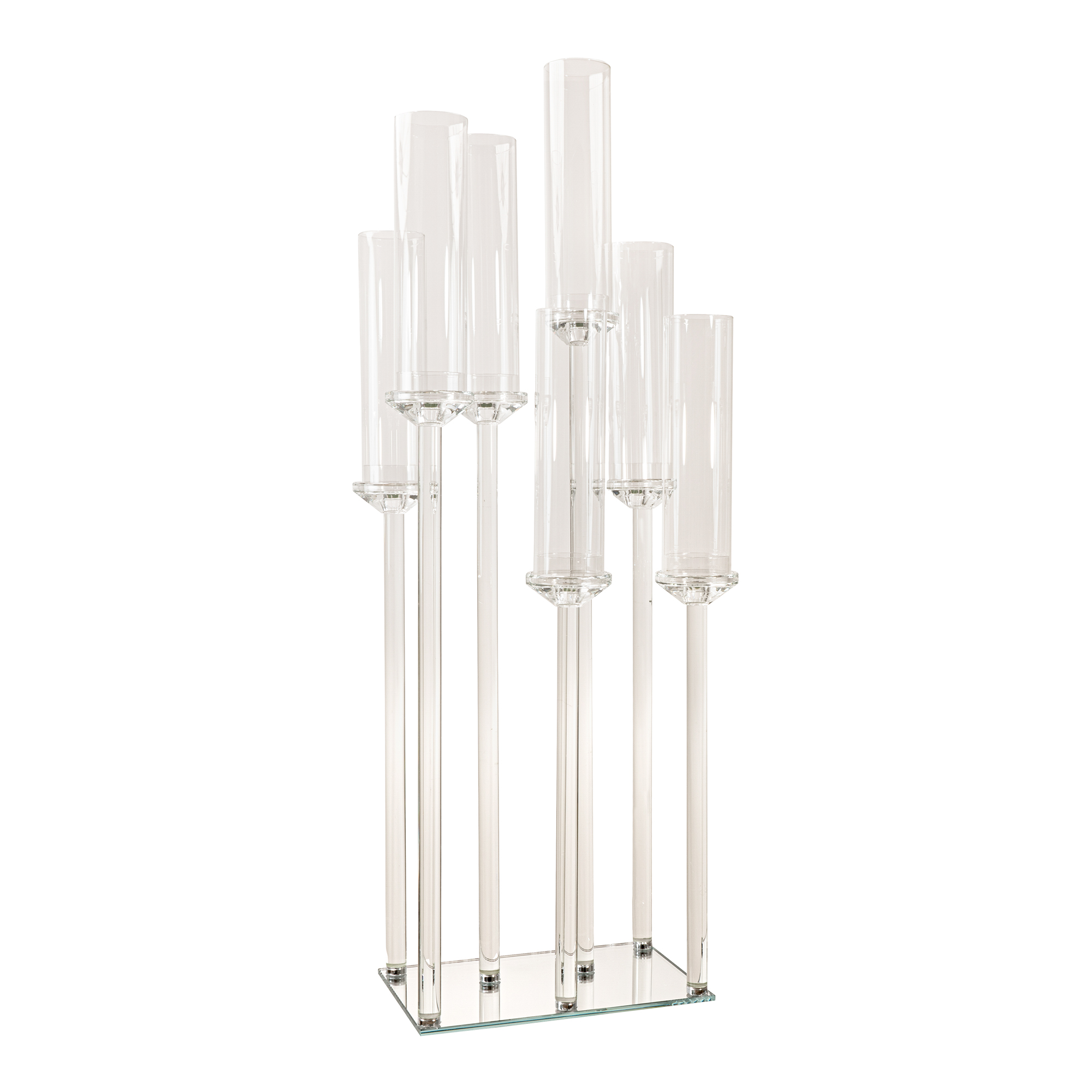Crystal Seven Arm Cluster Clear Candelabra 43"