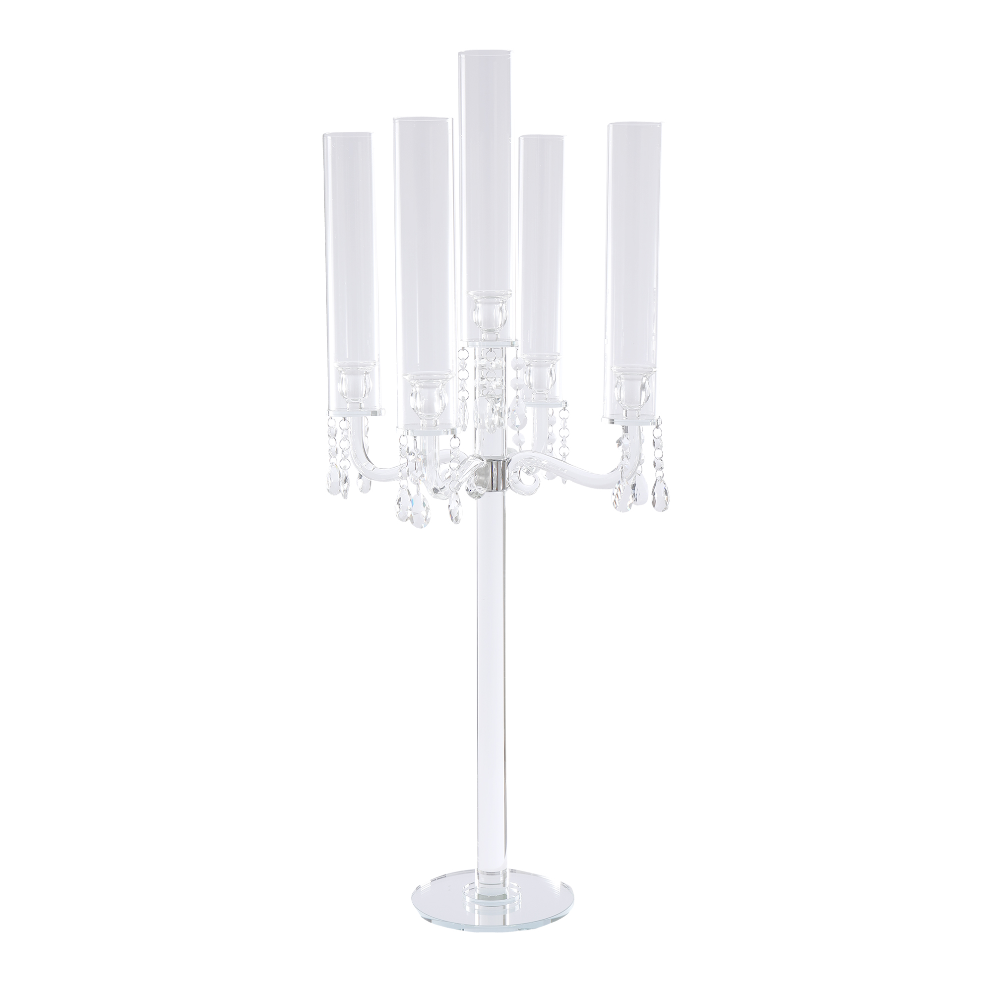 Crystal Five Arm Clear Candelabra 36"