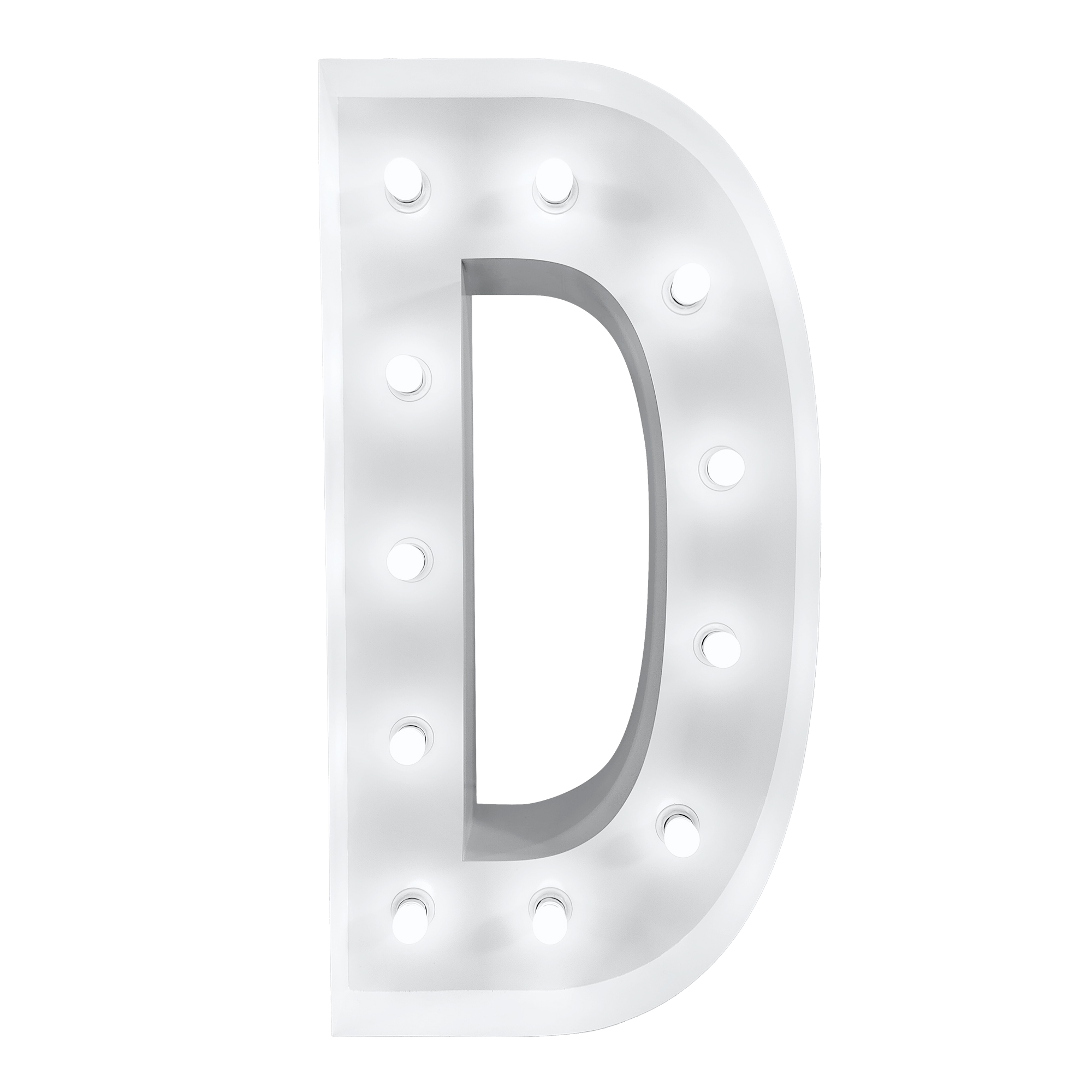 4ft Light Up Marquee Letters “D” - White