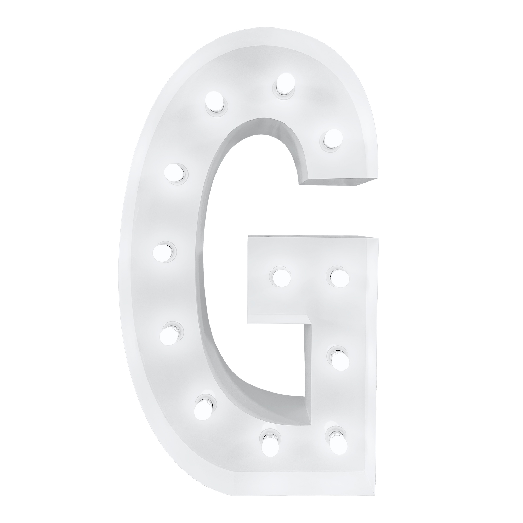 4ft Light Up Marquee Letters “G” - White