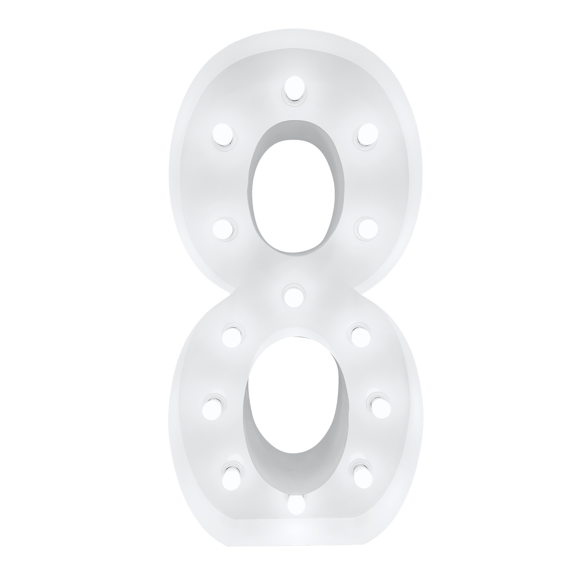 4ft Light Up Marquee Number “8” - White