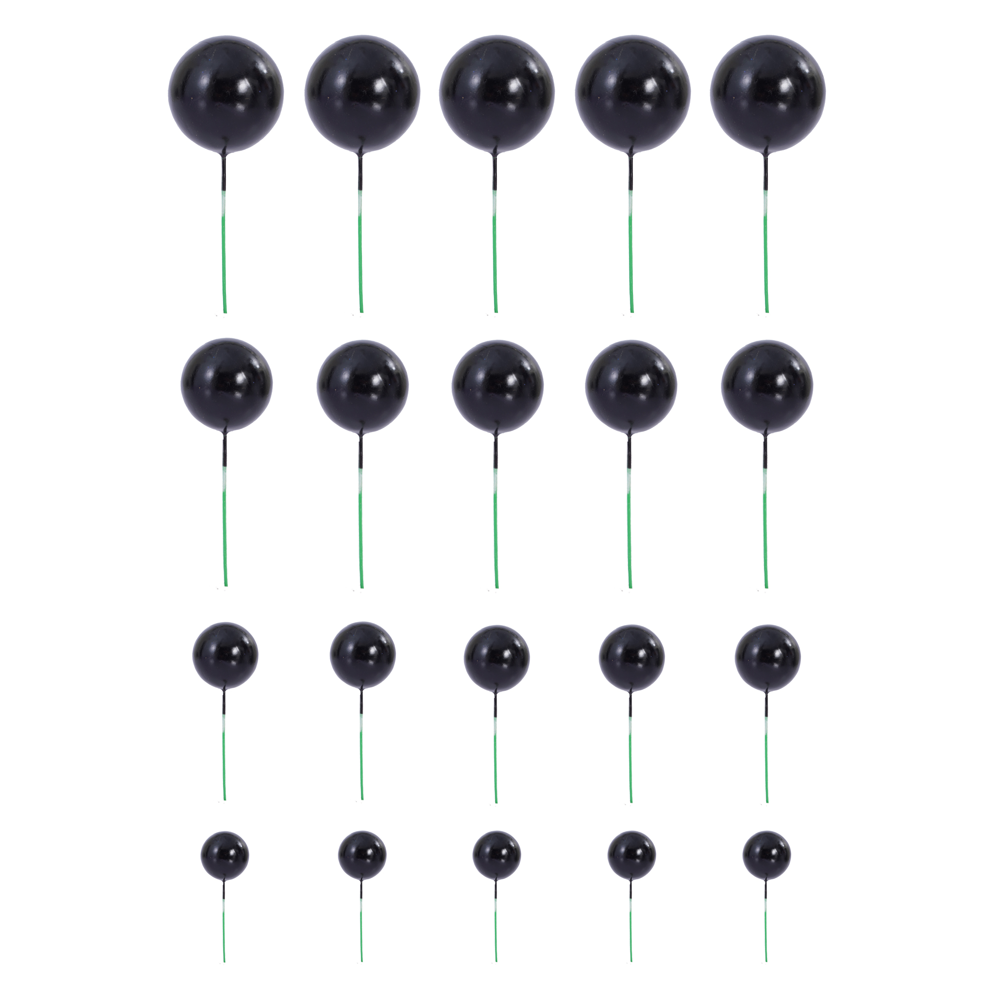 Foam Ball Cake Toppers 20pc/bag - Black