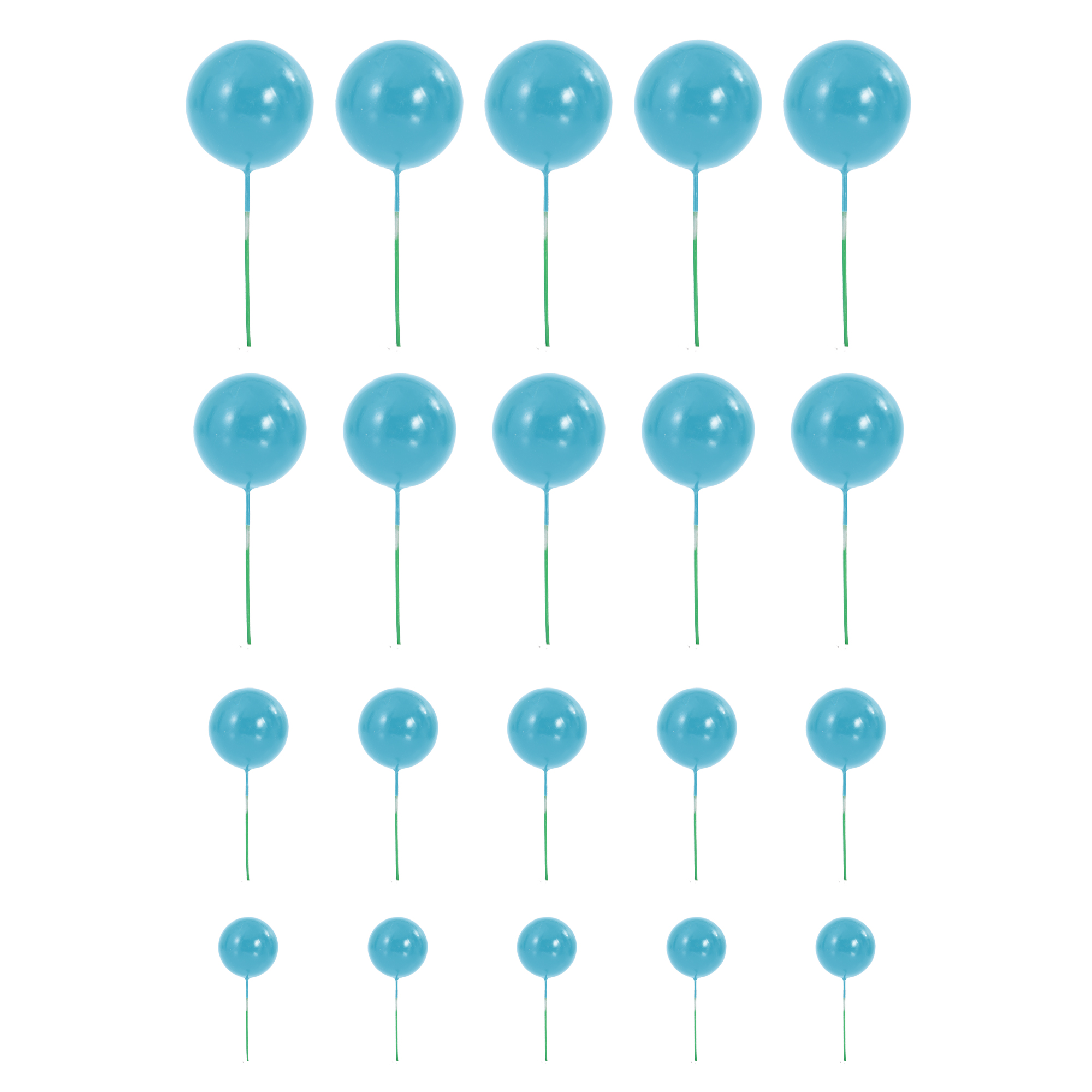 Foam Ball Cake Toppers 20pc/bag - Blue