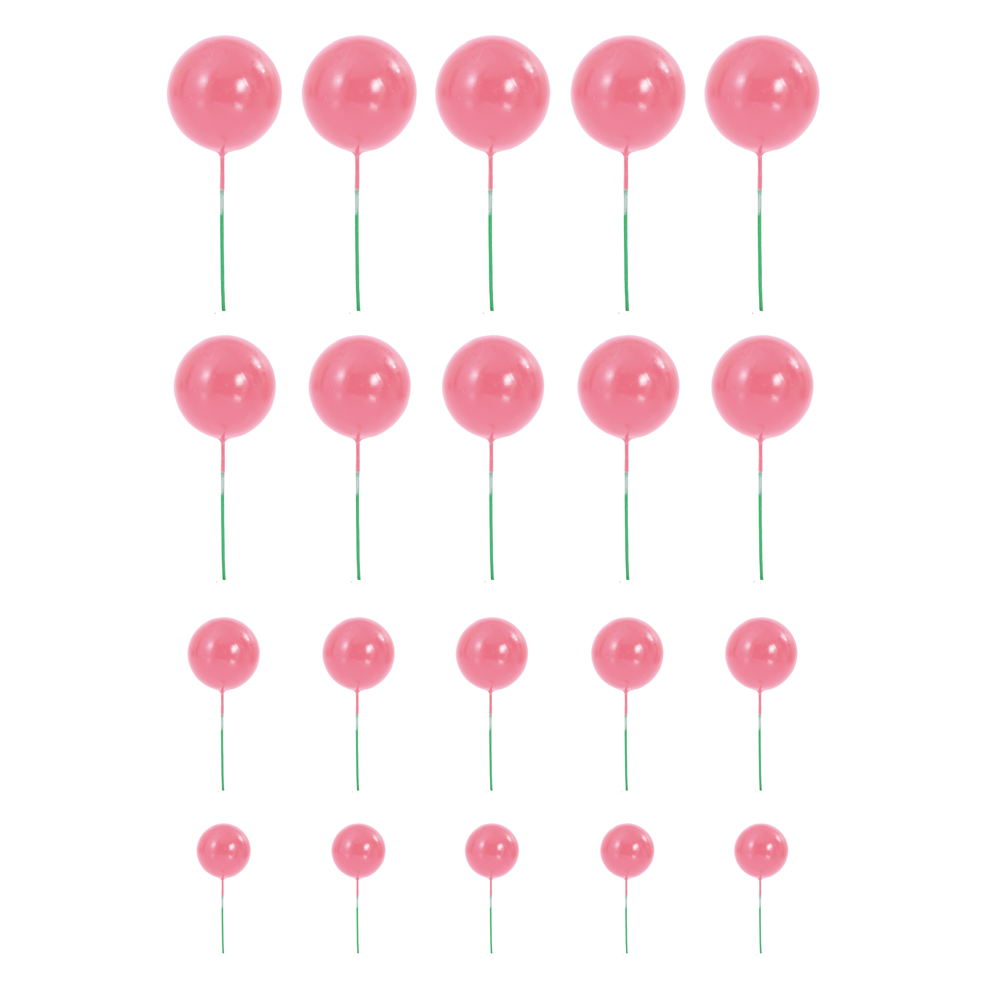 Foam Ball Cake Toppers 20pc/bag - Pink