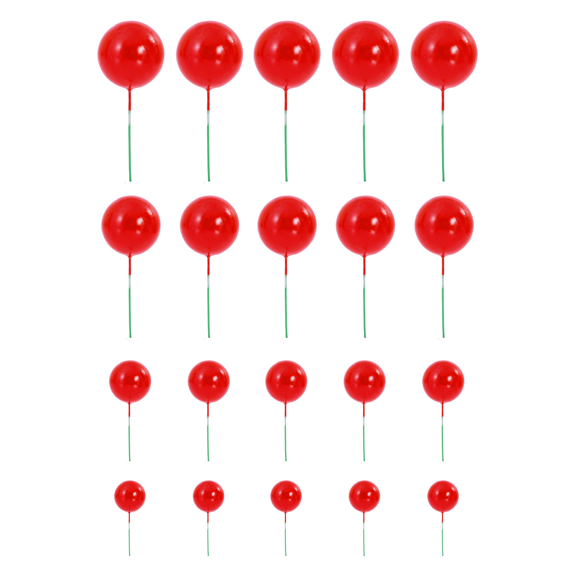 Foam Ball Cake Toppers 20pc/bag - Red