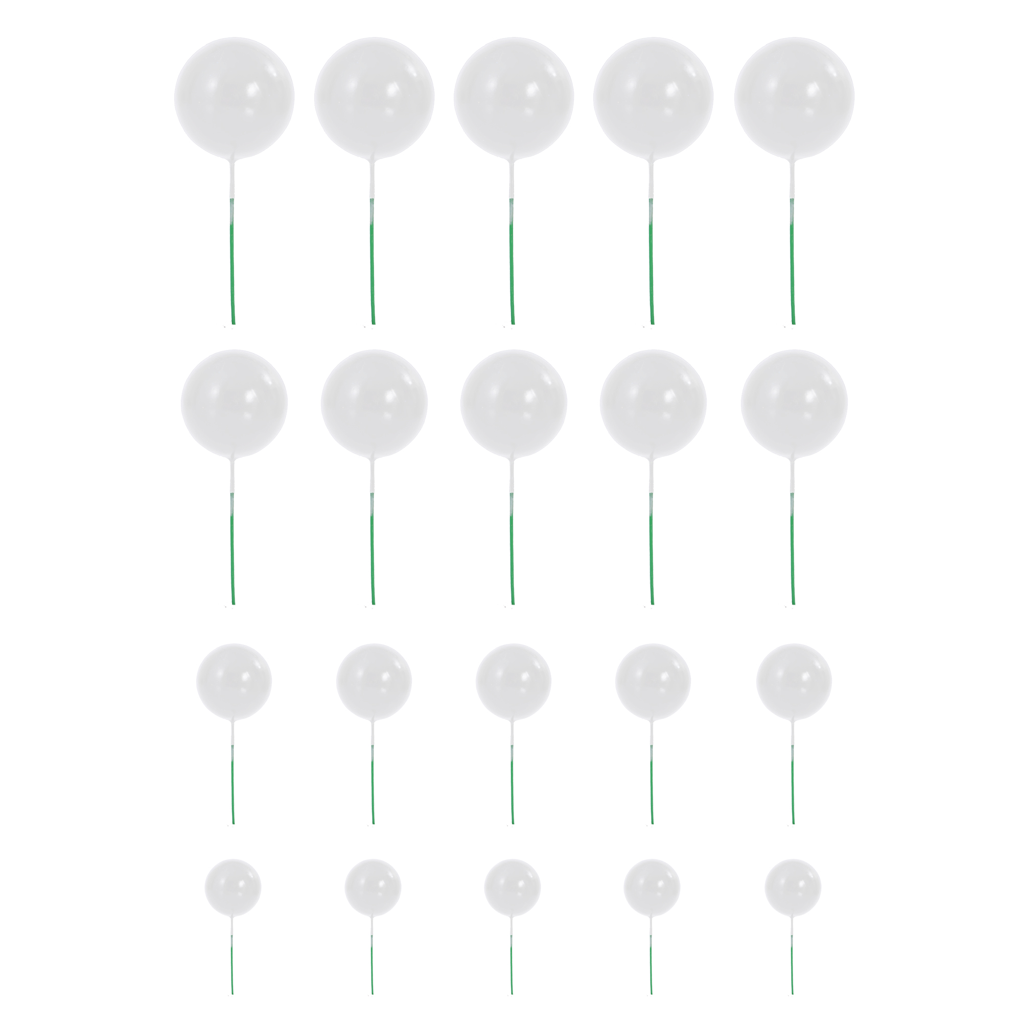 Foam Ball Cake Toppers 20pc/bag - White