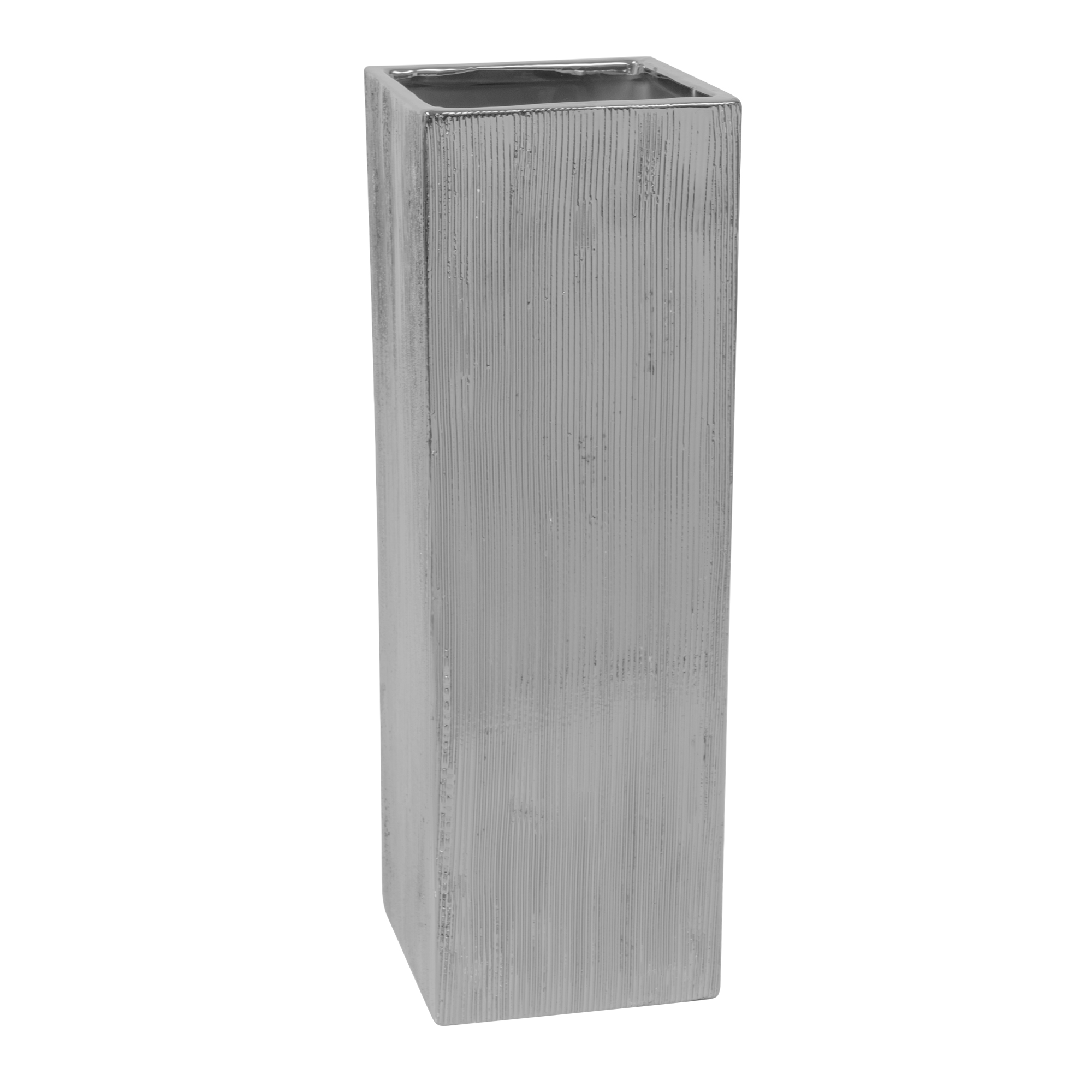 Rectangular Ceramic Vase 13¾" -  Silver