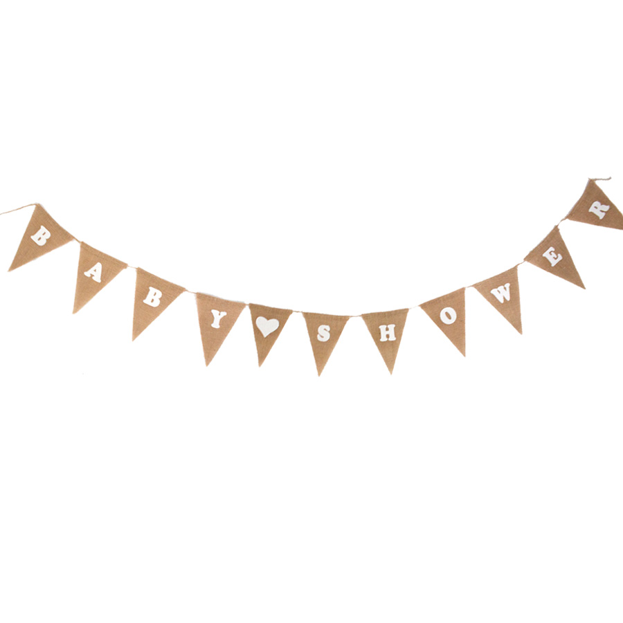 Burlap Pennant Banner - Baby Shower