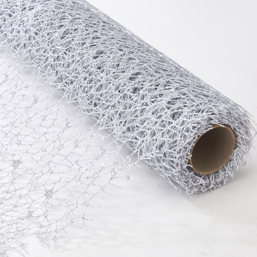 Decorative Mesh Roll - Silver
