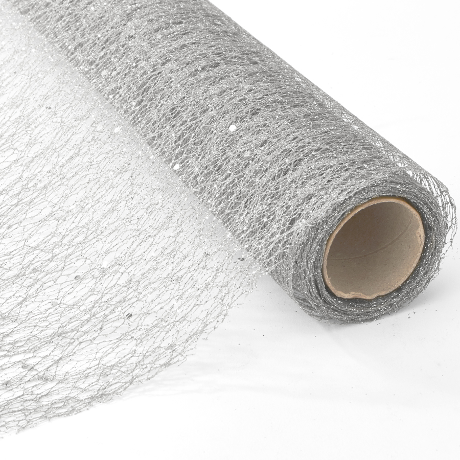 Decorative Mesh Roll - Silver
