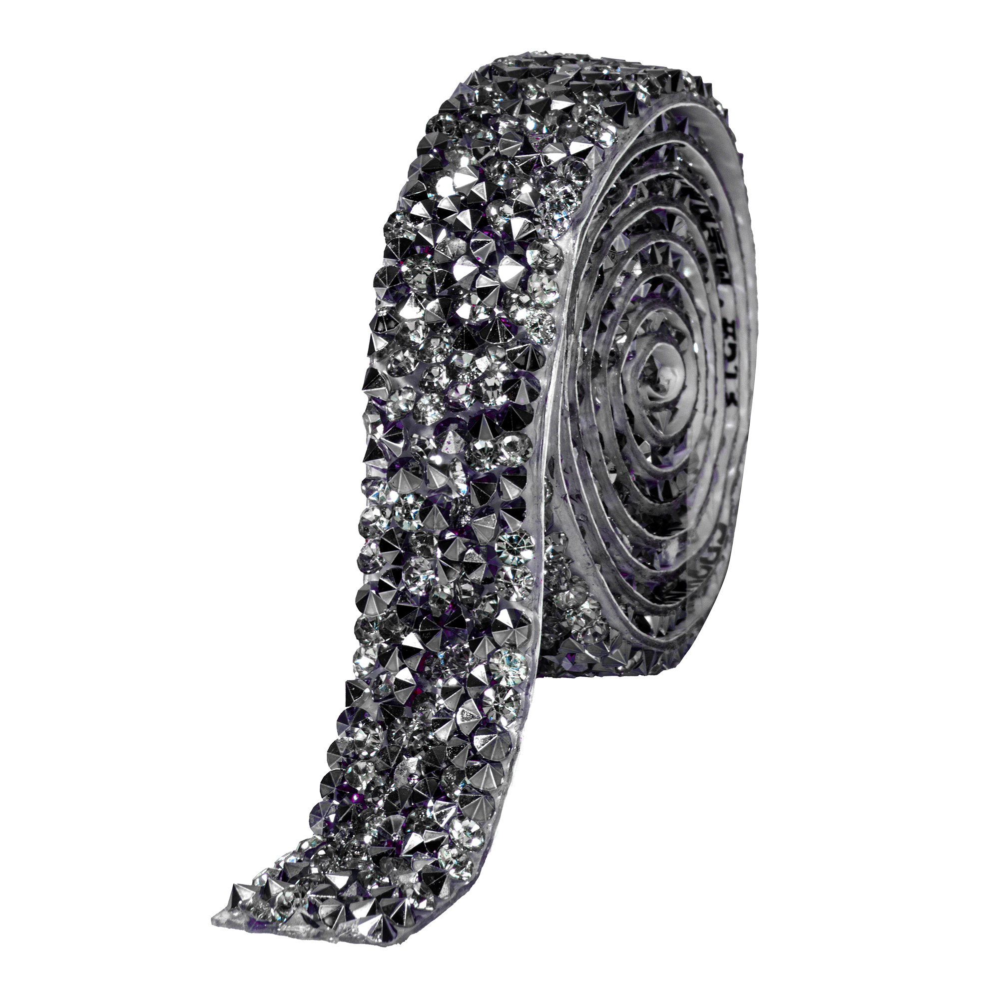 Crystal Rhinestone Adhesive Strips 0.6" - Black