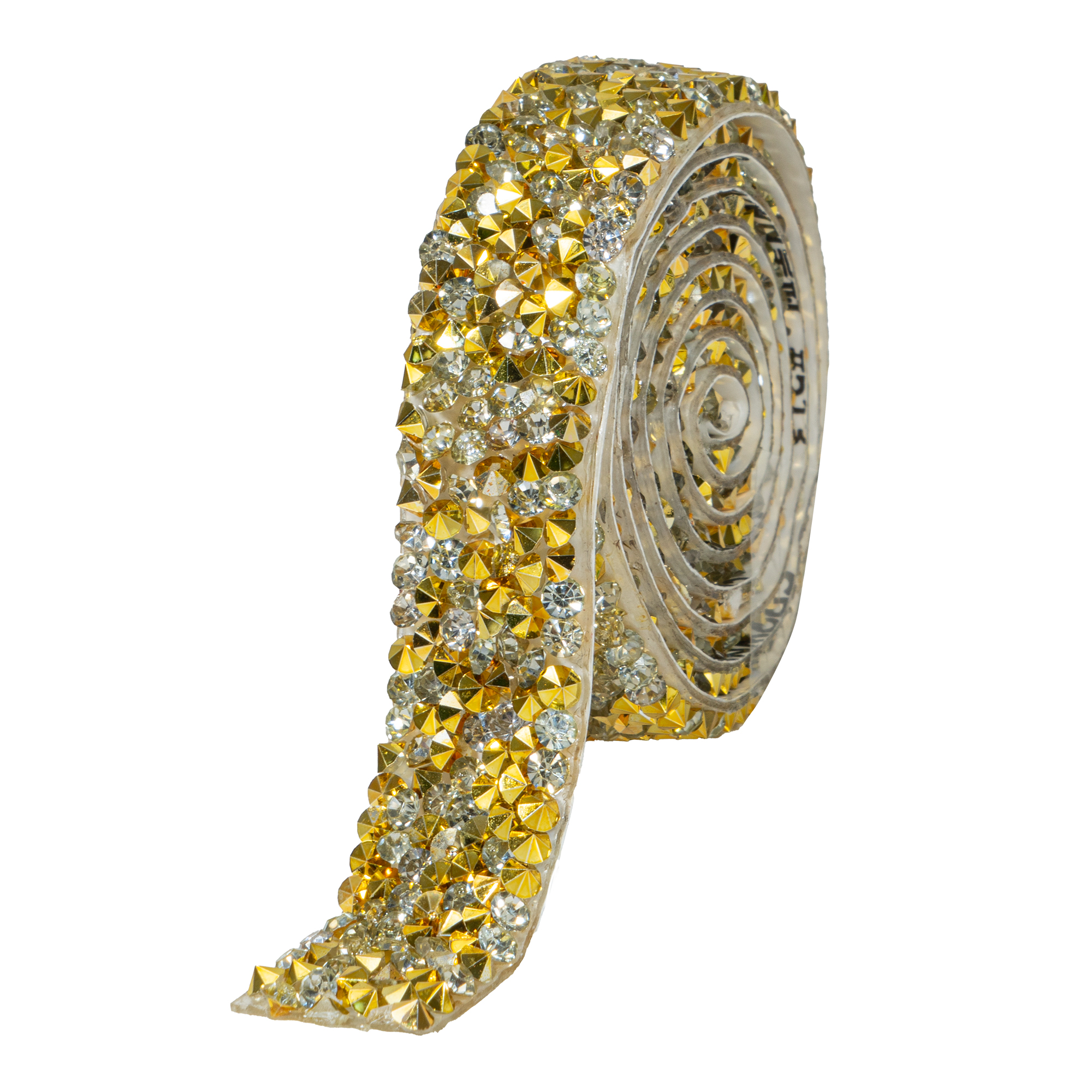 Crystal Rhinestone Adhesive Strips 0.6" - Gold
