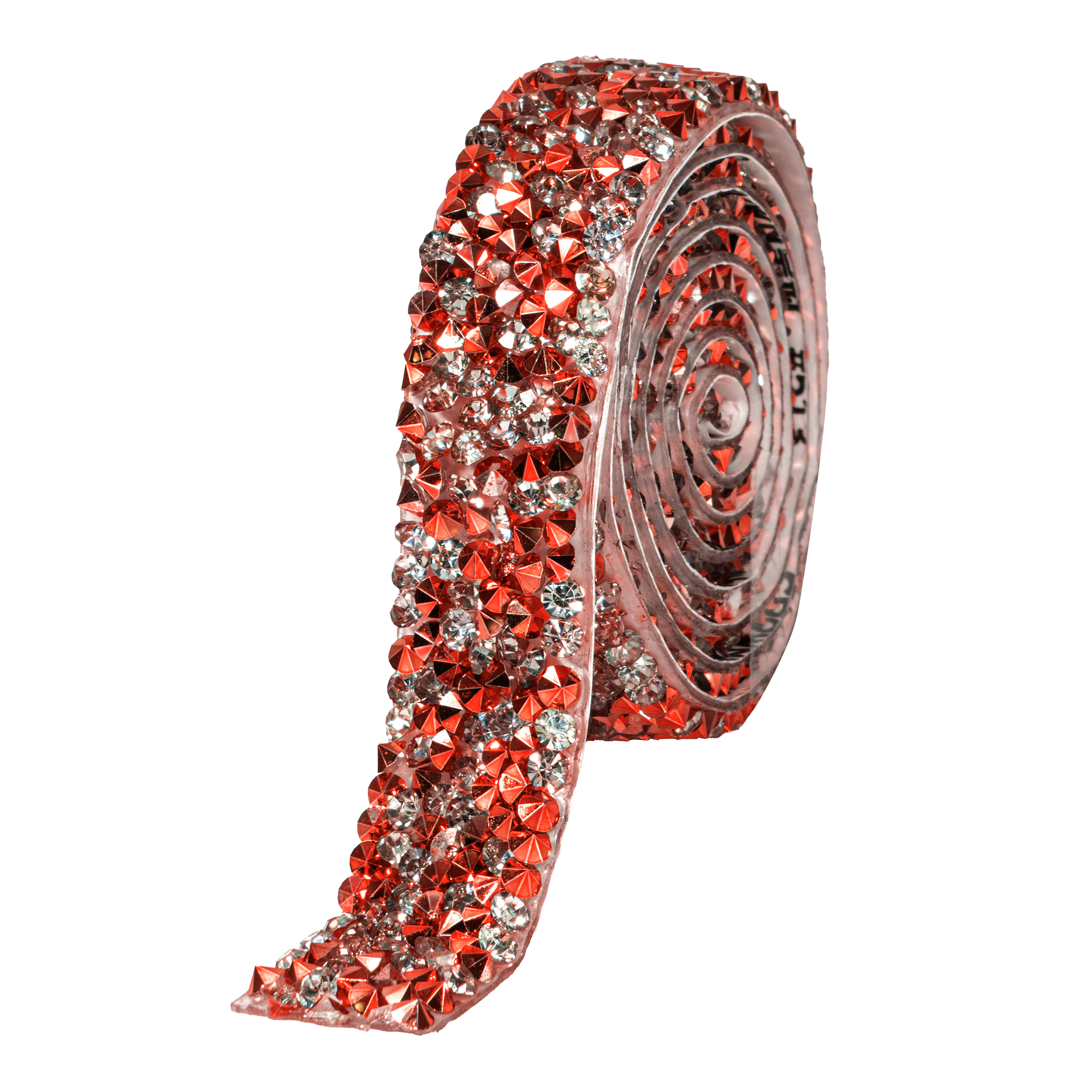 Crystal Rhinestone Adhesive Strips 0.6" - Red