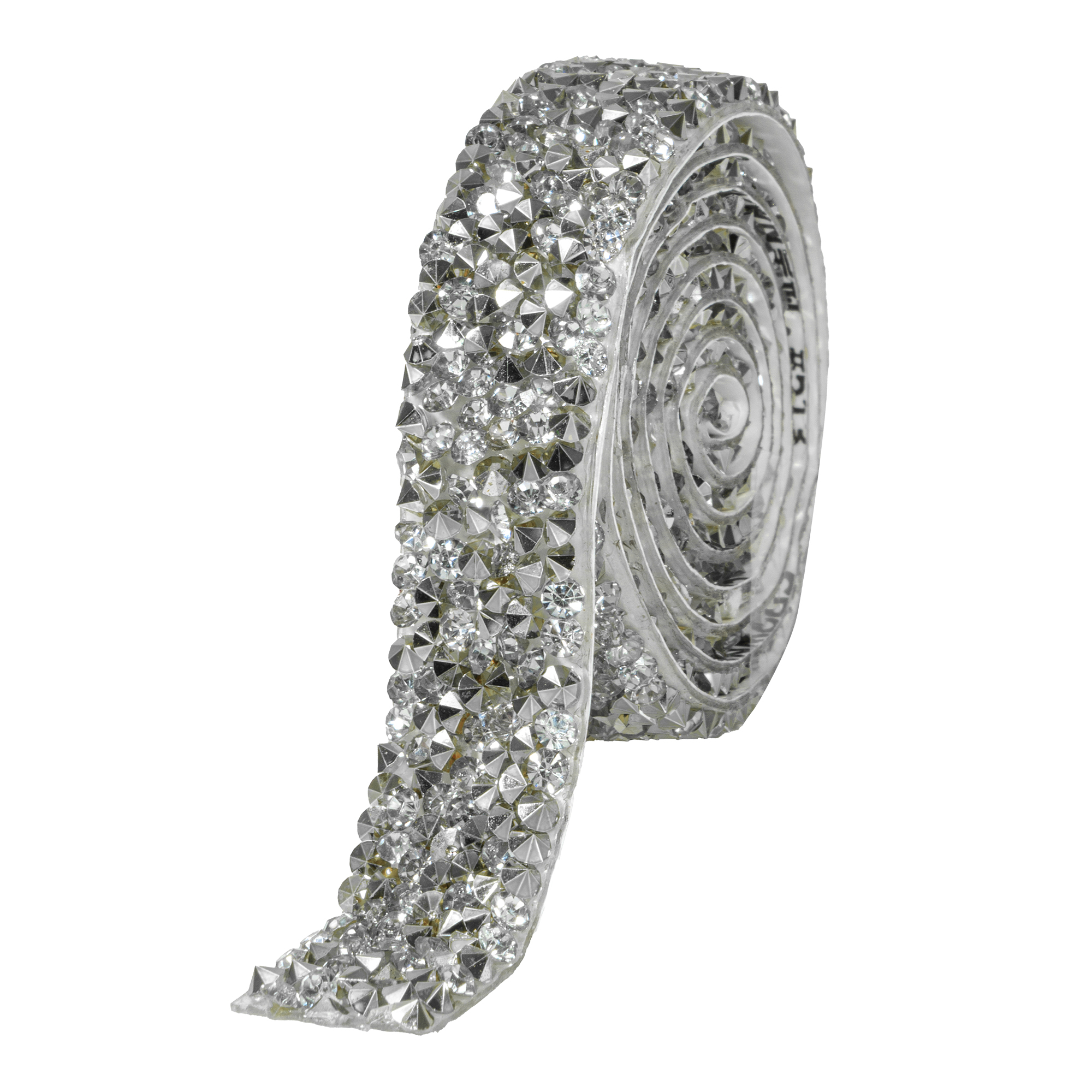 Crystal Rhinestone Adhesive Strips 0.6" - Silver