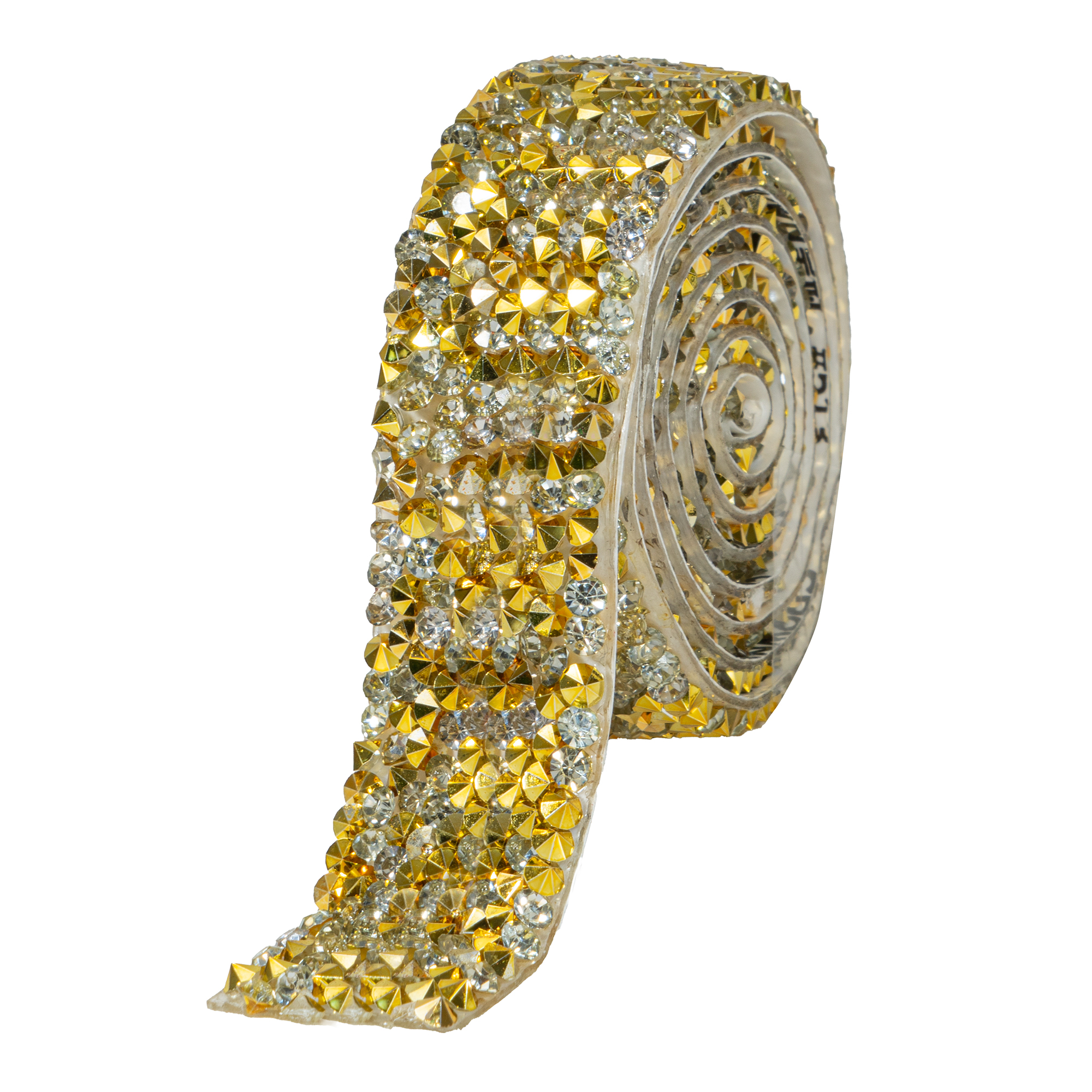 Crystal Rhinestone Adhesive Strips 0.78" - Gold