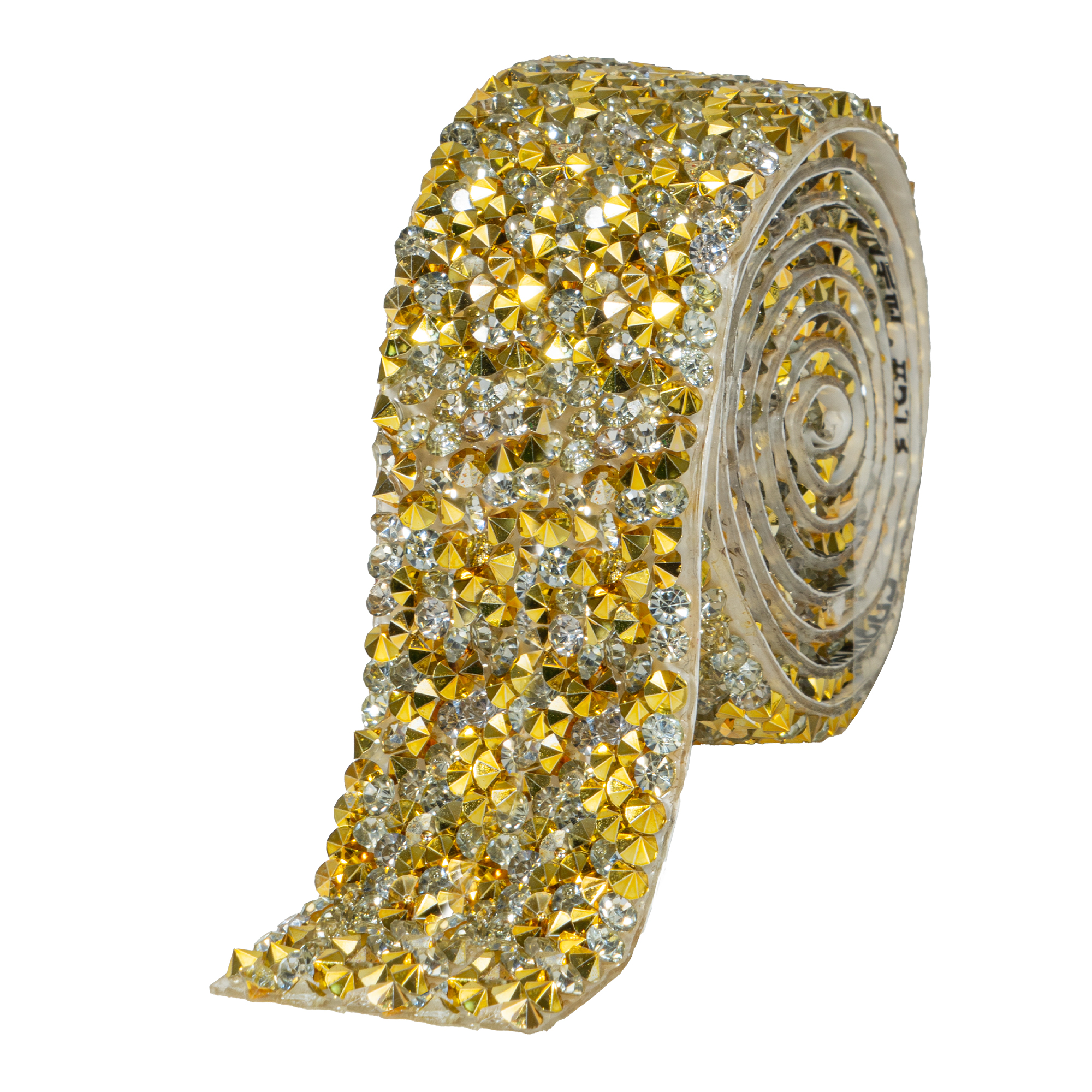 Crystal Rhinestone Adhesive Strips 1.2" - Gold