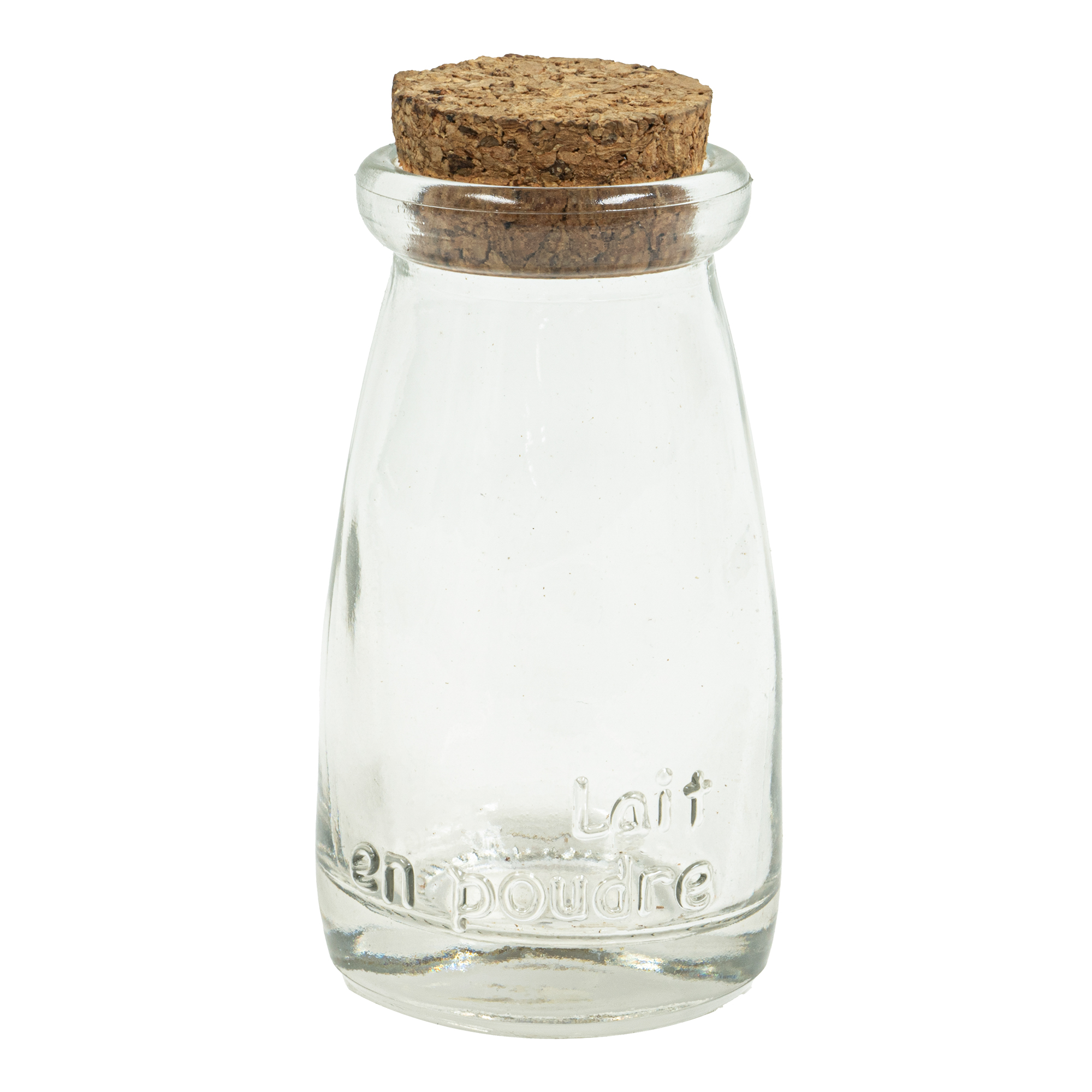 Glass Milk Bottle with Cork 4 1/8"
