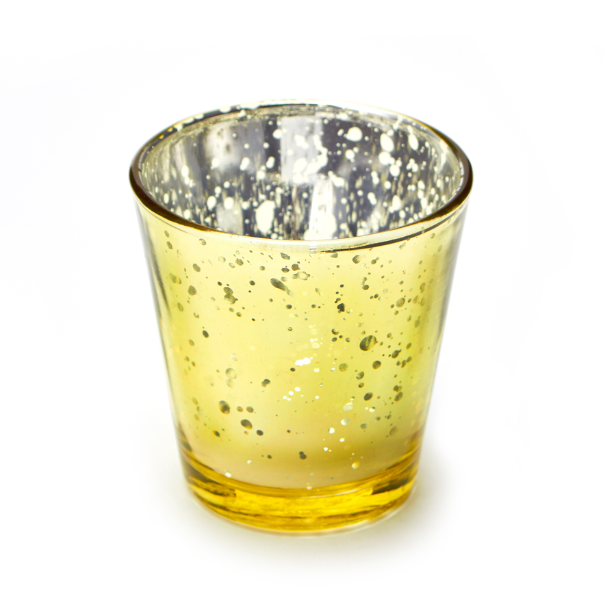 Decorative Mercury, Metallic Glass Votive 2&frac12;" - Gold