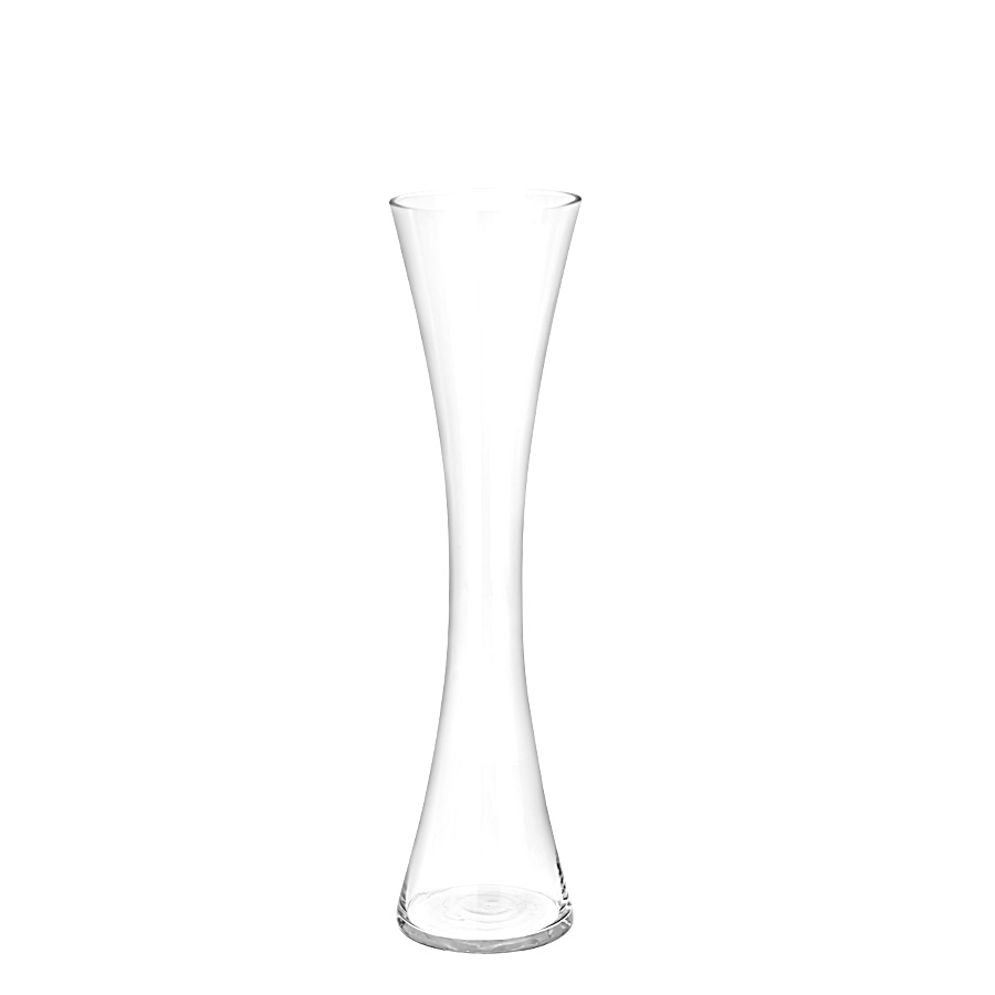 Hourglass Shaped Glass Vase 20"