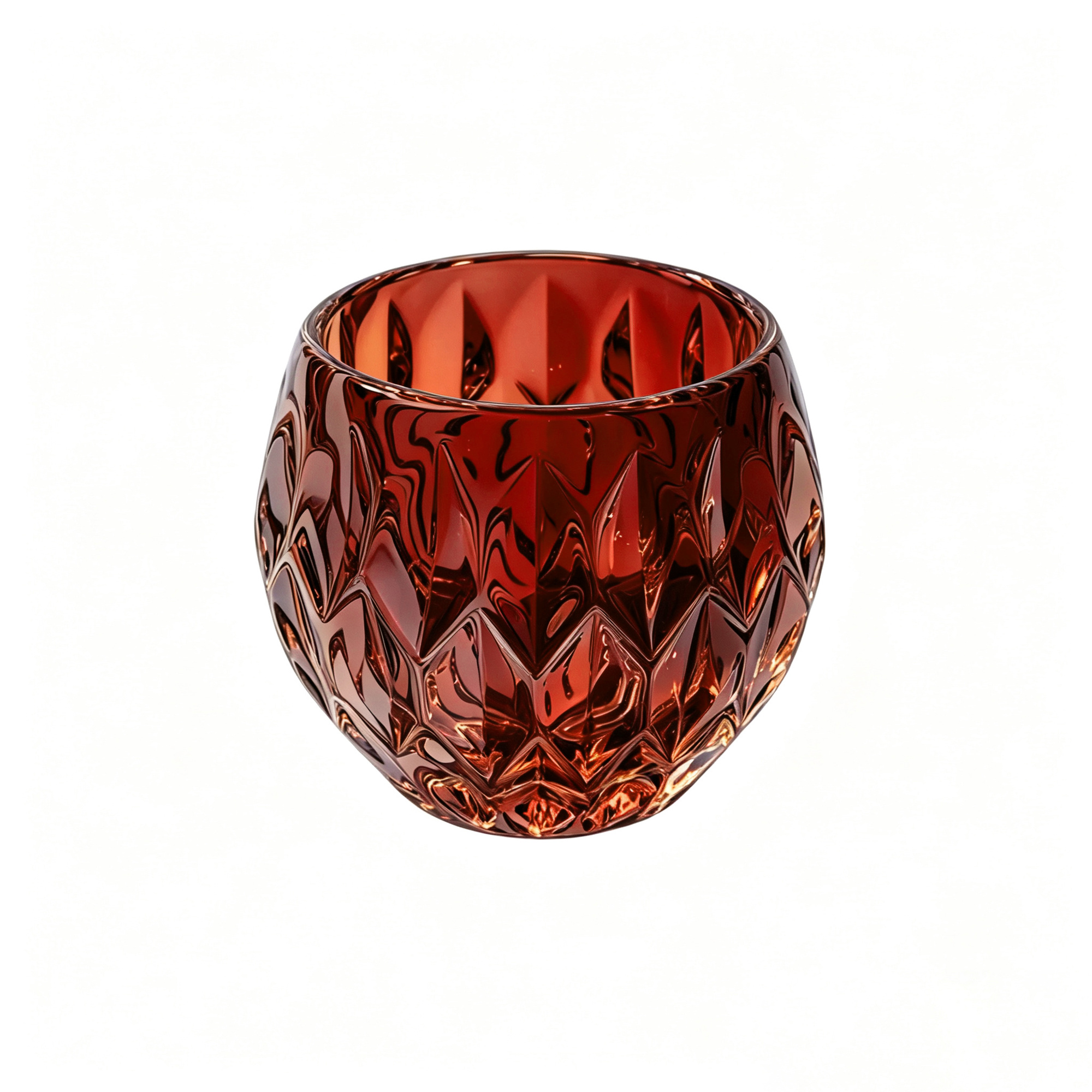 Glass Round Votive Candle Holder 2&frac14;" - Amber
