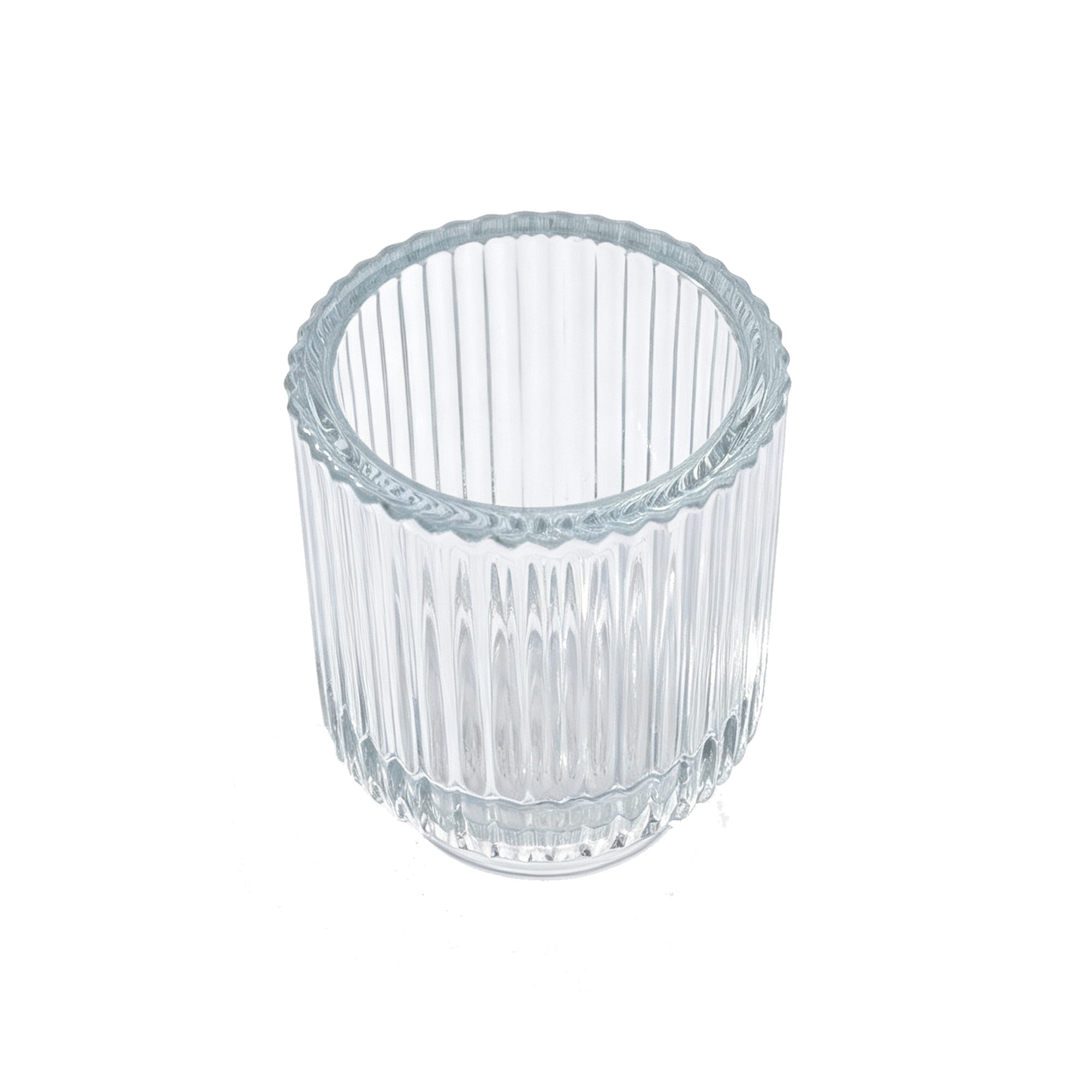 Glass Ribbed Votive Candle Holder 3&frac14;" - Clear