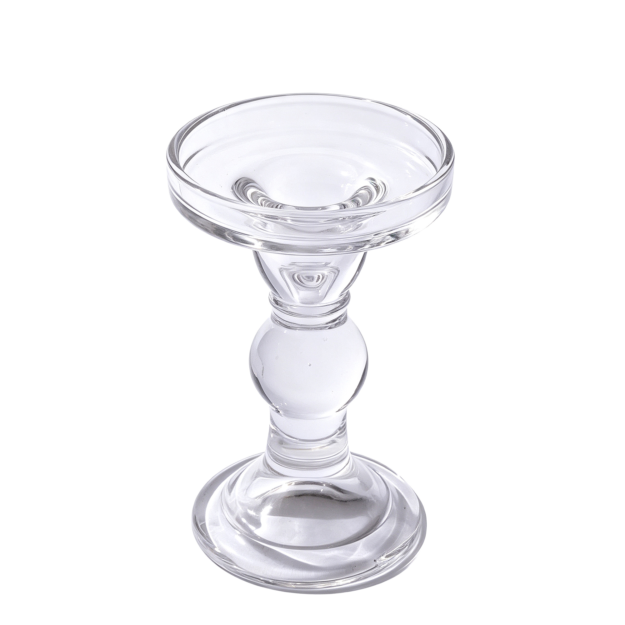 Glass Pillar and Taper Candle Holder 5&frac14;" - Clear