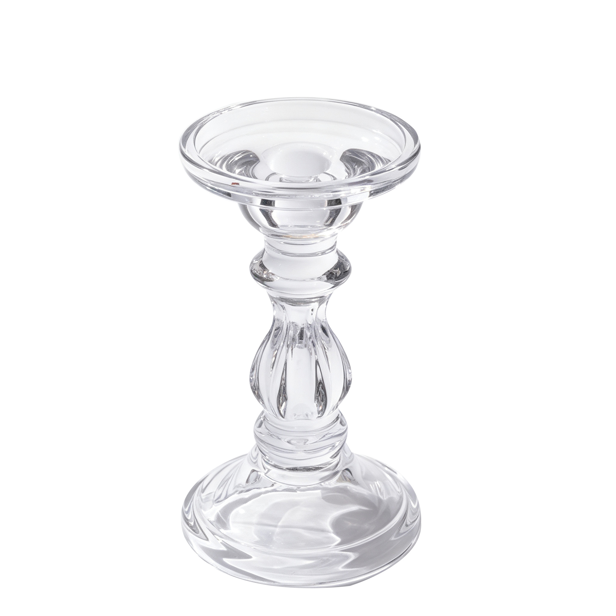 Glass Pillar and Taper Candle Holder 6&frac12;" - Clear