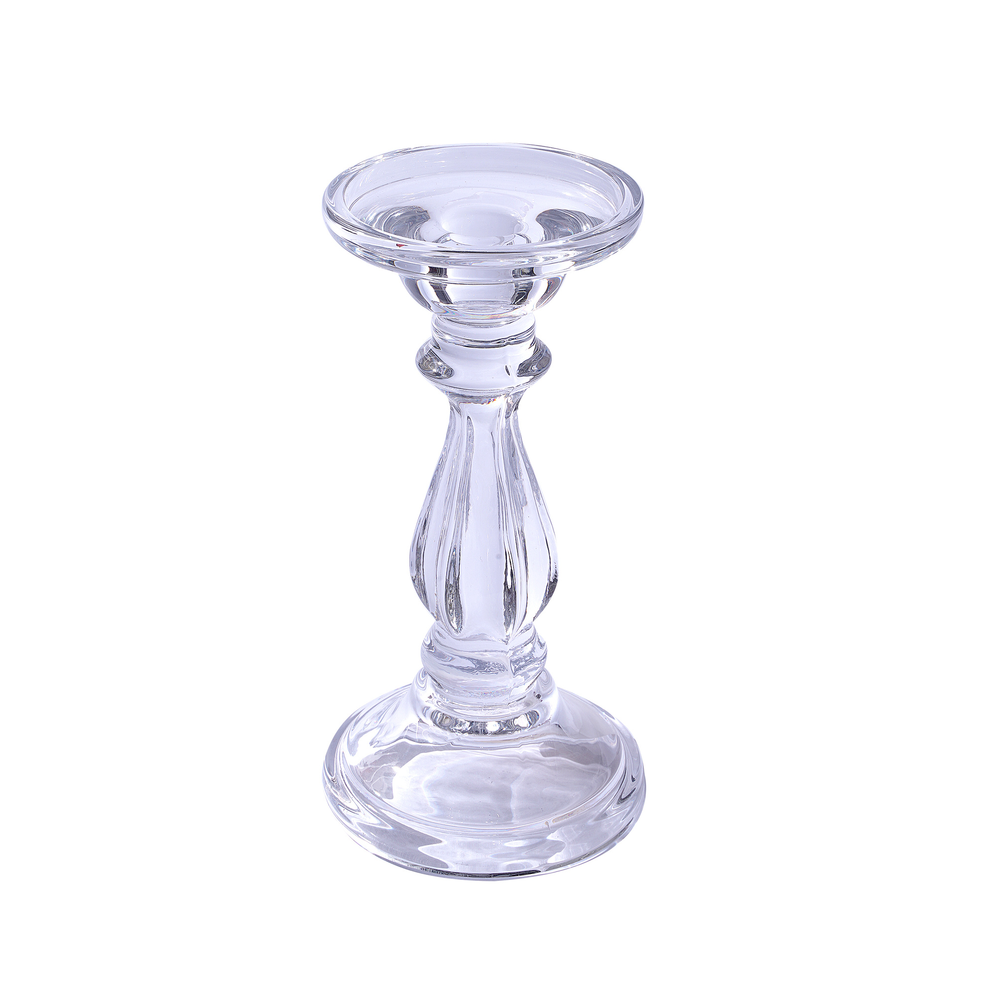 Glass Pillar and Taper Candle Holder 7&frac12;" - Clear