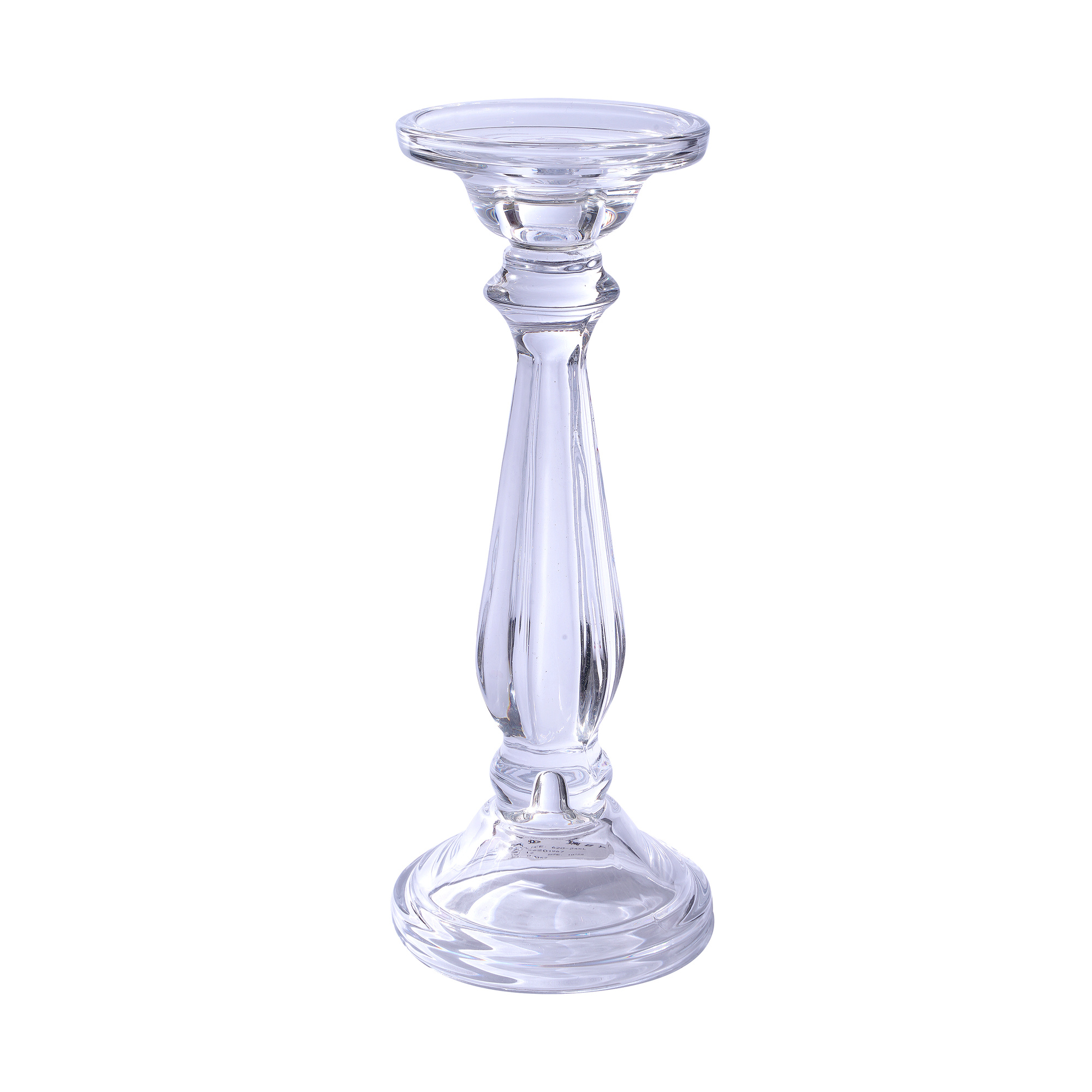 Glass Pillar and Taper Candle Holder 9&frac34;" - Clear