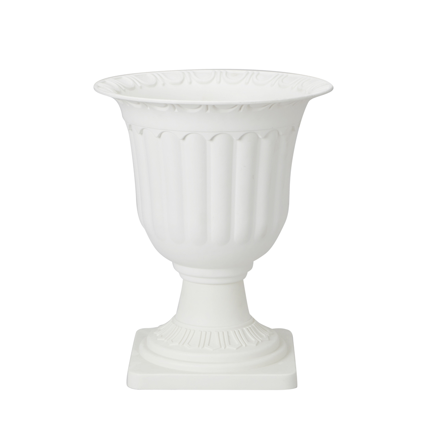 Plastic Planter Urn White 16½"